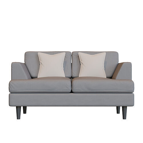 Grey Two Seater Sofa 3D model