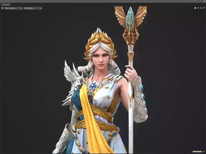 Athena goddess of victory Low-poly 3D model