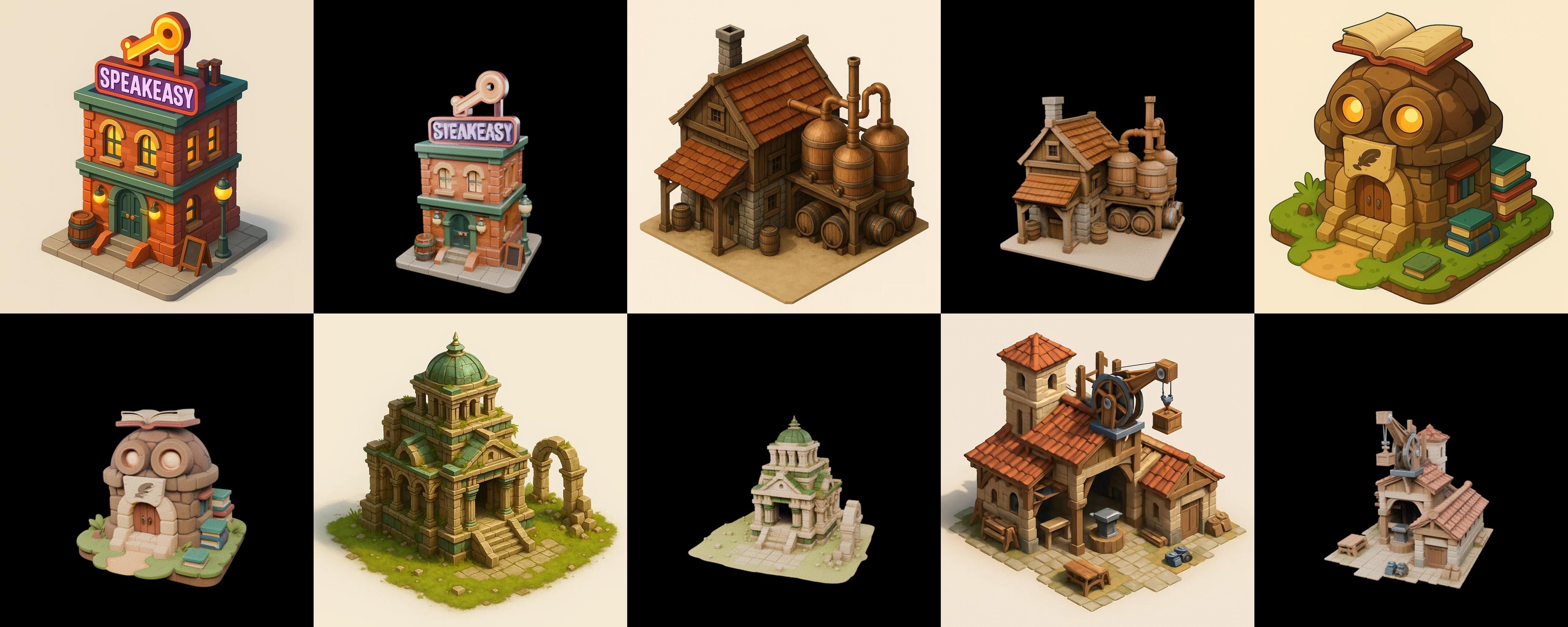 Building Of Empire bundle 17 pack 100 glb Low-poly 3D model_6