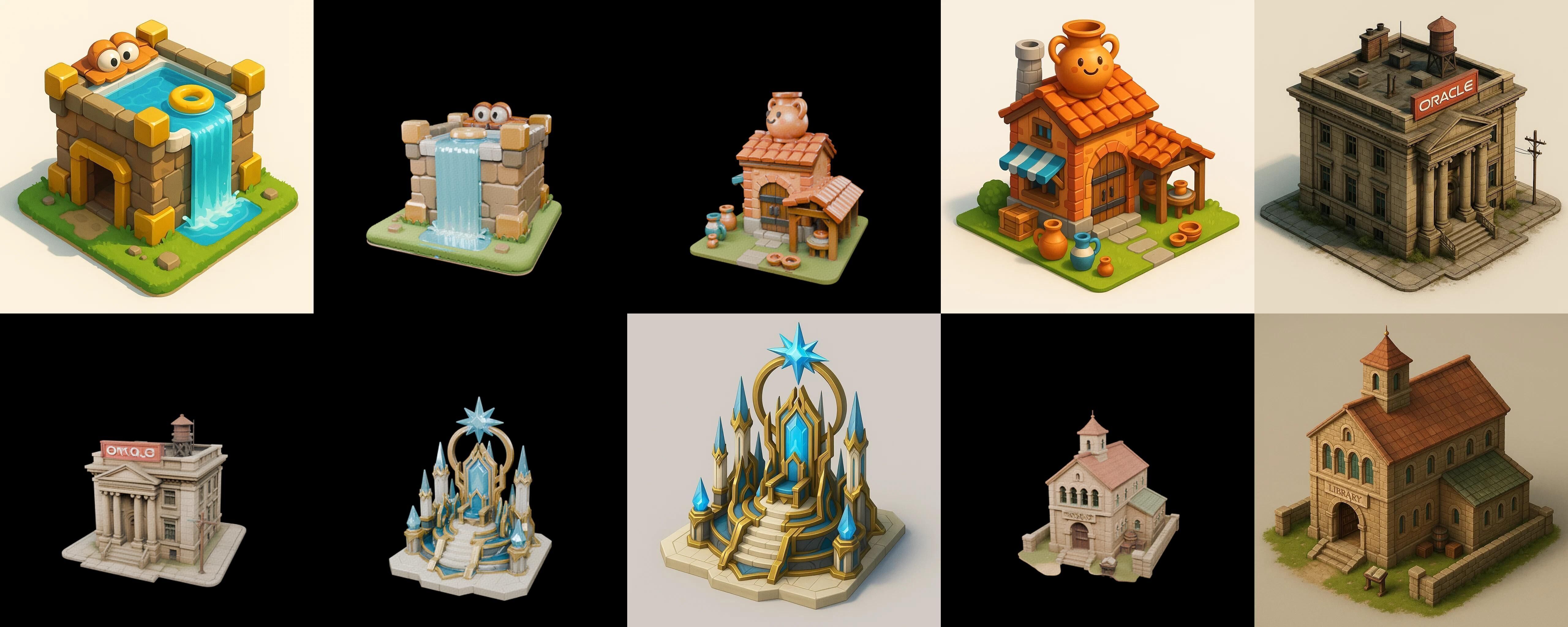 Building Of Empire bundle 17 pack 100 glb Low-poly 3D model_18