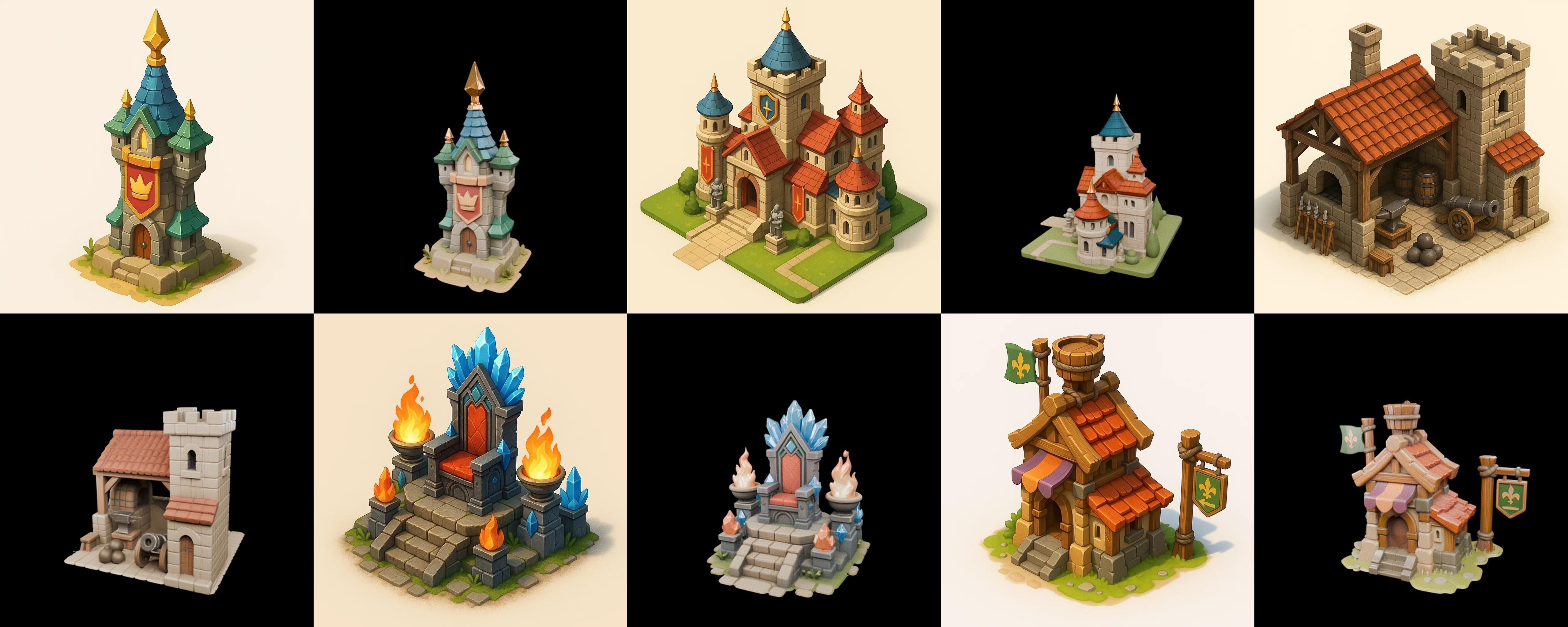Building Of Empire bundle 17 pack 100 glb Low-poly 3D model_7