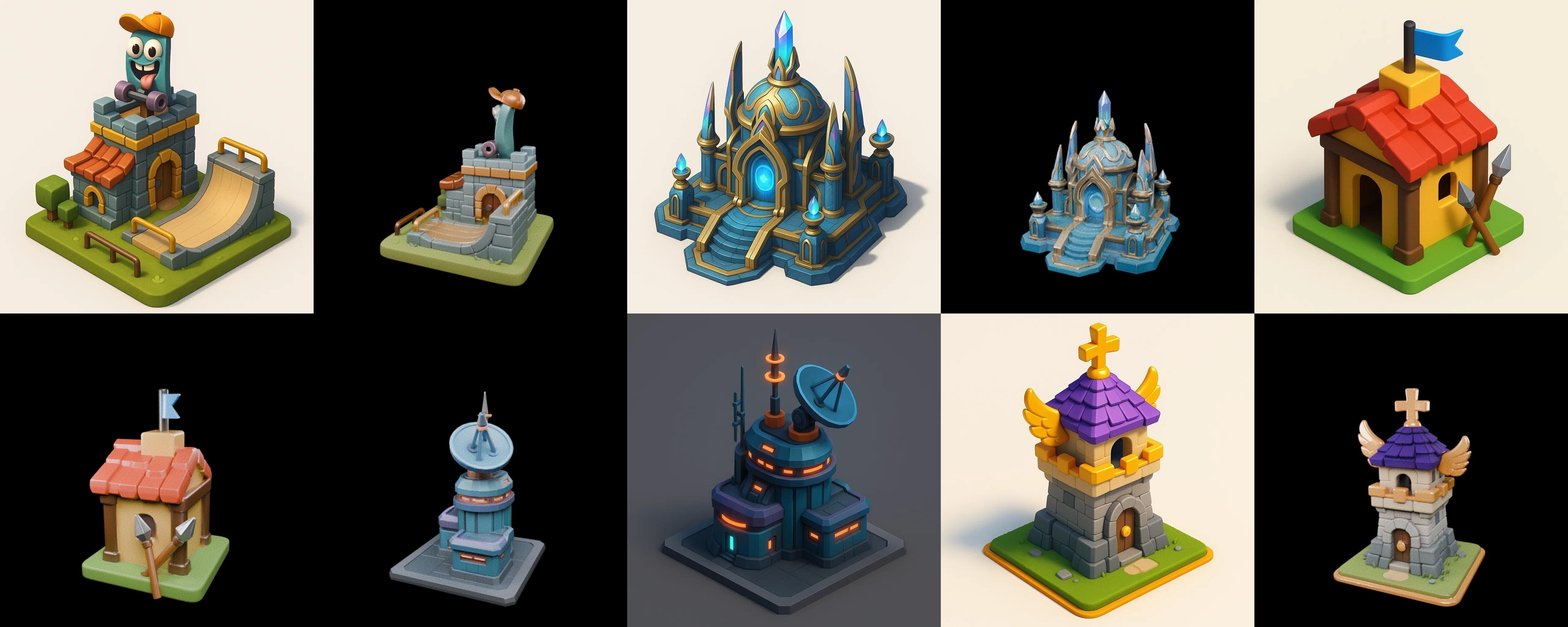 Building Of Empire bundle 17 pack 100 glb Low-poly 3D model_12