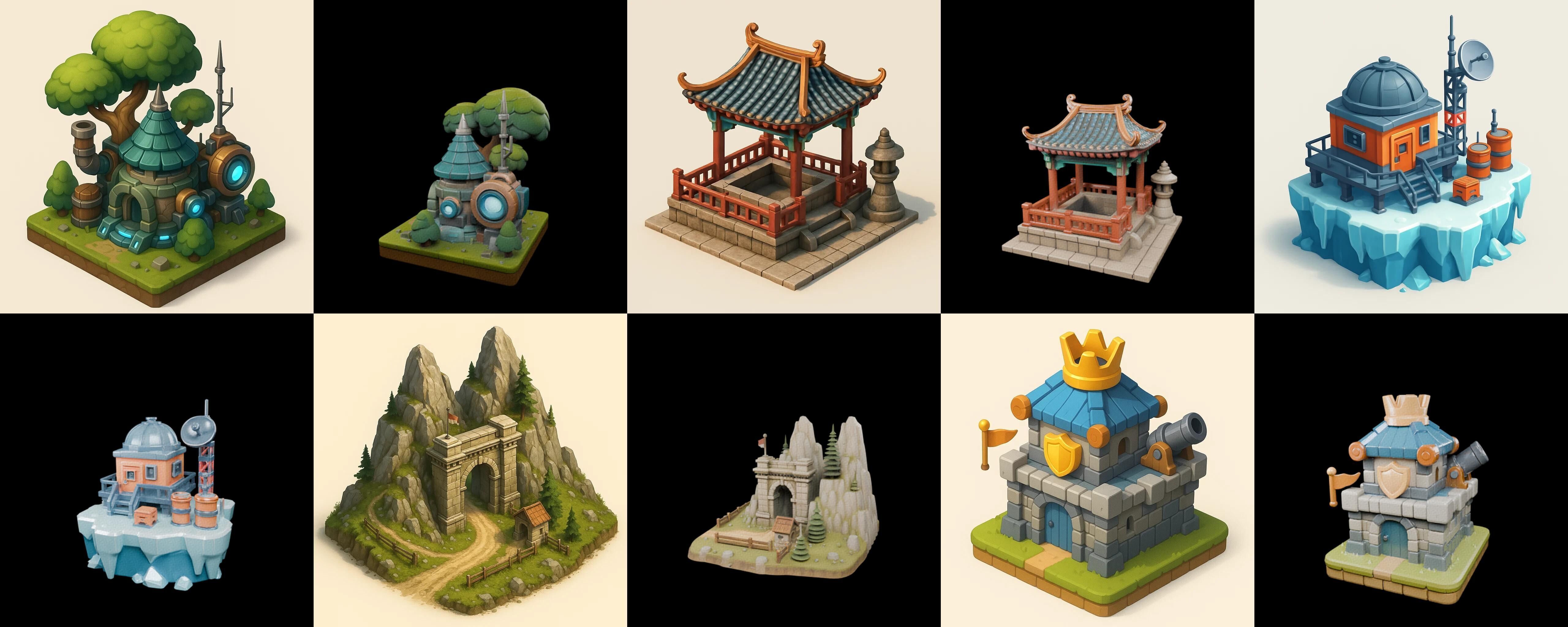 Building Of Empire bundle 17 pack 100 glb Low-poly 3D model_19