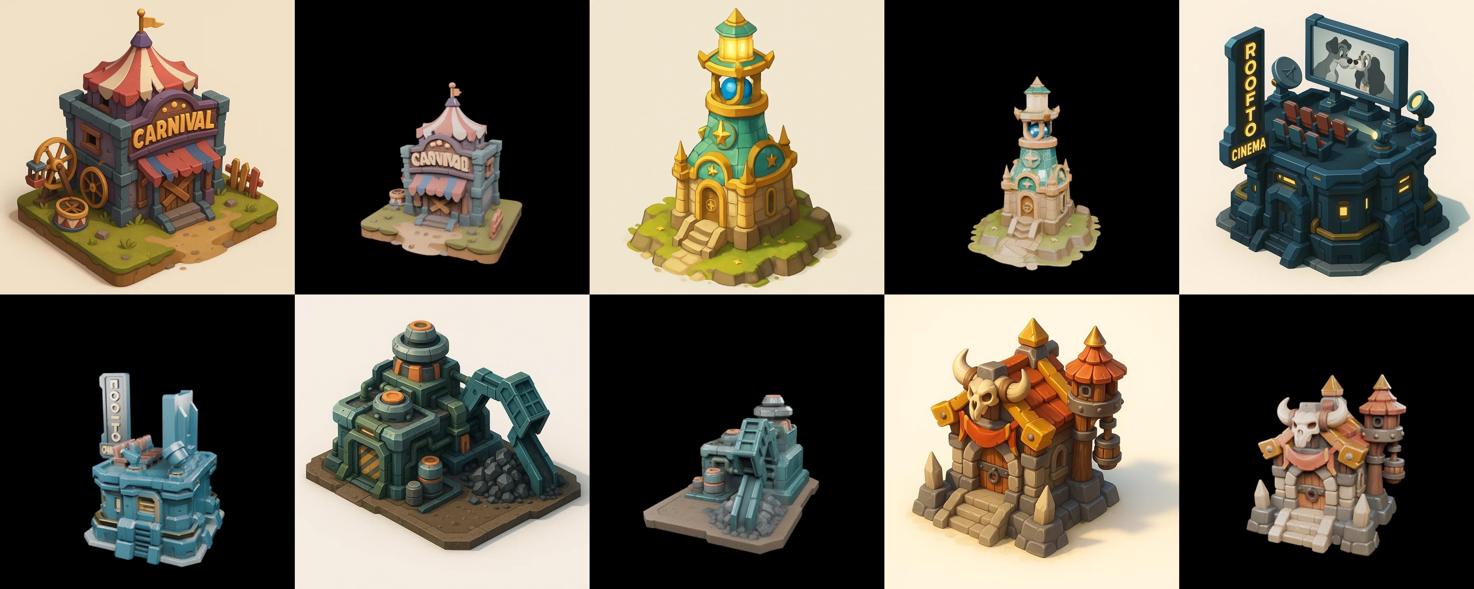 Building Of Empire bundle 17 pack 100 glb Low-poly 3D model_2