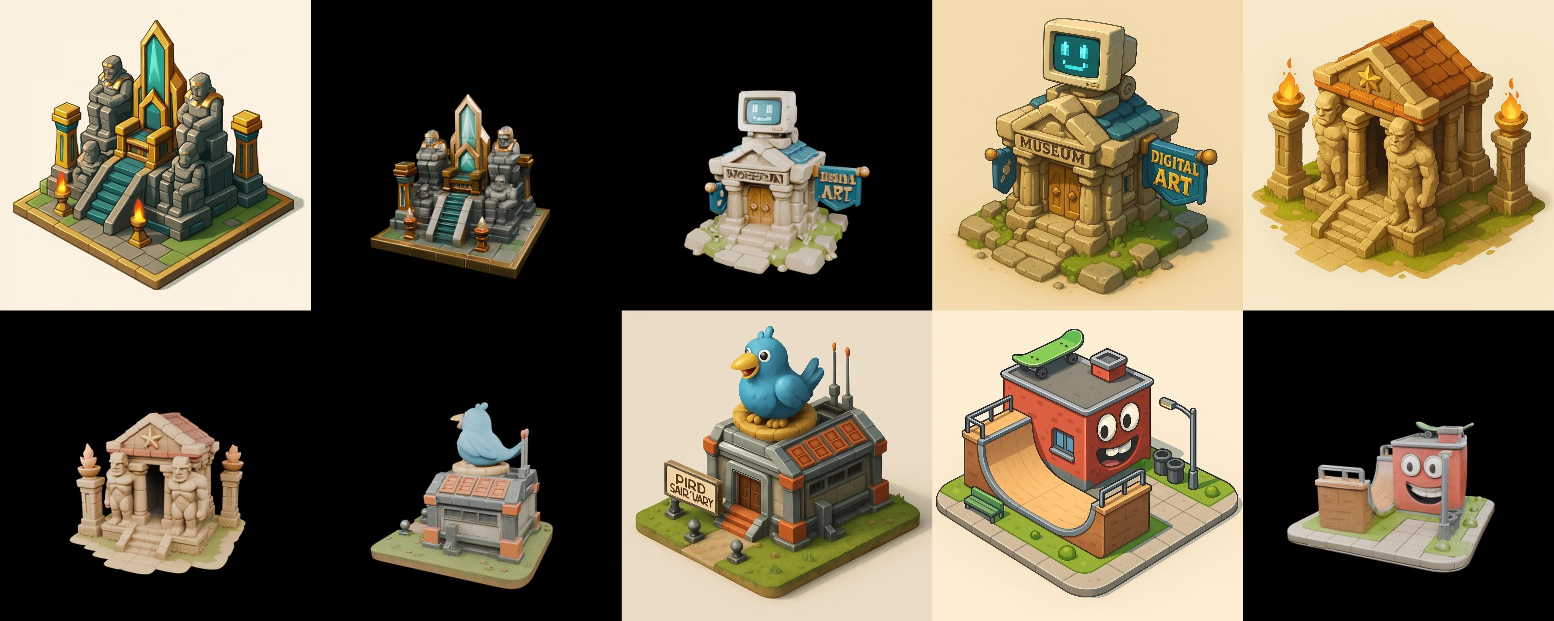 Building Of Empire bundle 17 pack 100 glb Low-poly 3D model_14