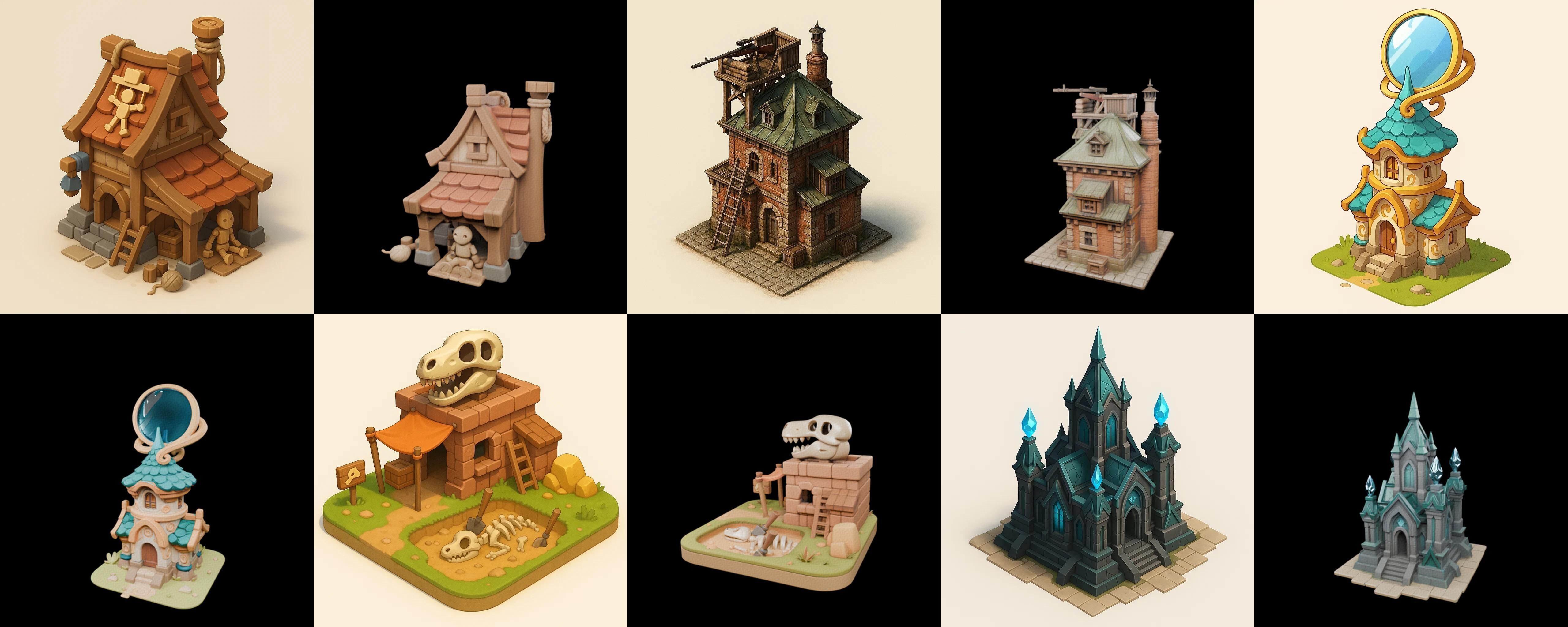 Building Of Empire bundle 17 pack 100 glb Low-poly 3D model_15