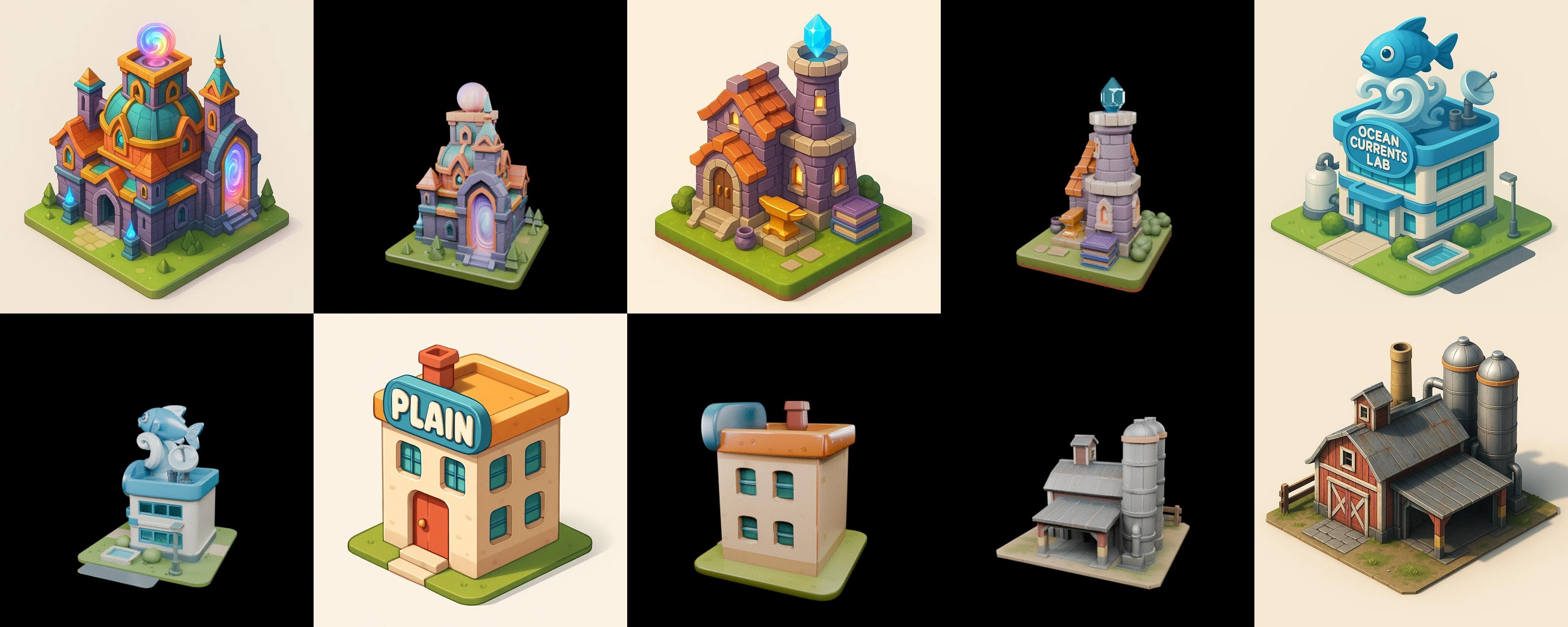 Building Of Empire bundle 17 pack 100 glb Low-poly 3D model_9