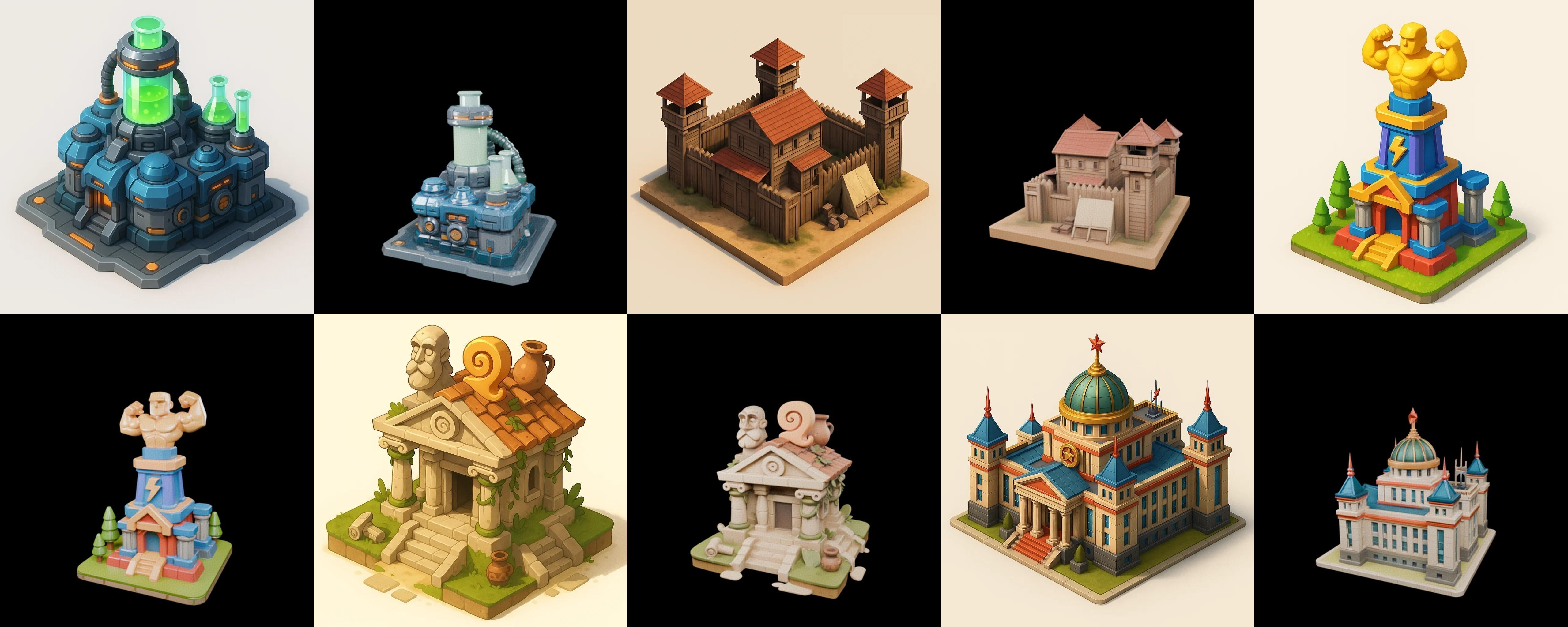 Building Of Empire bundle 17 pack 100 glb Low-poly 3D model_8