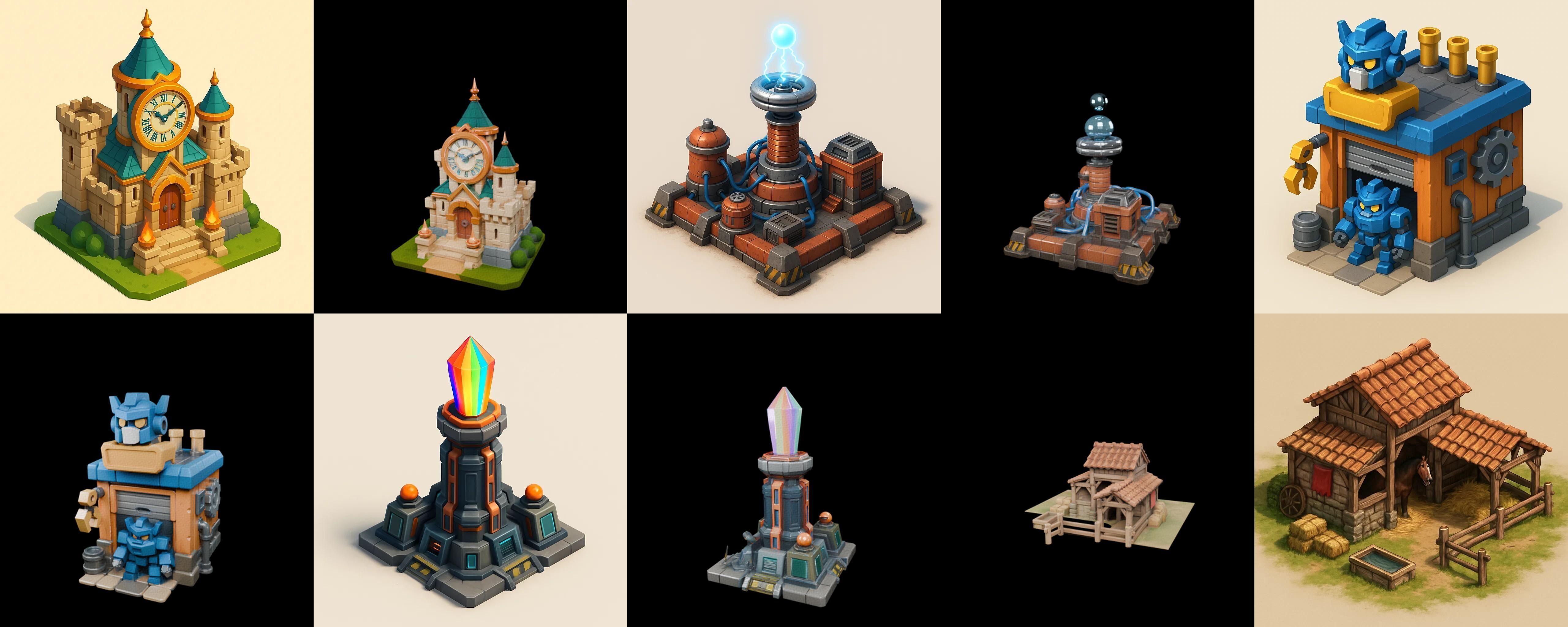 Building Of Empire bundle 17 pack 100 glb Low-poly 3D model_16