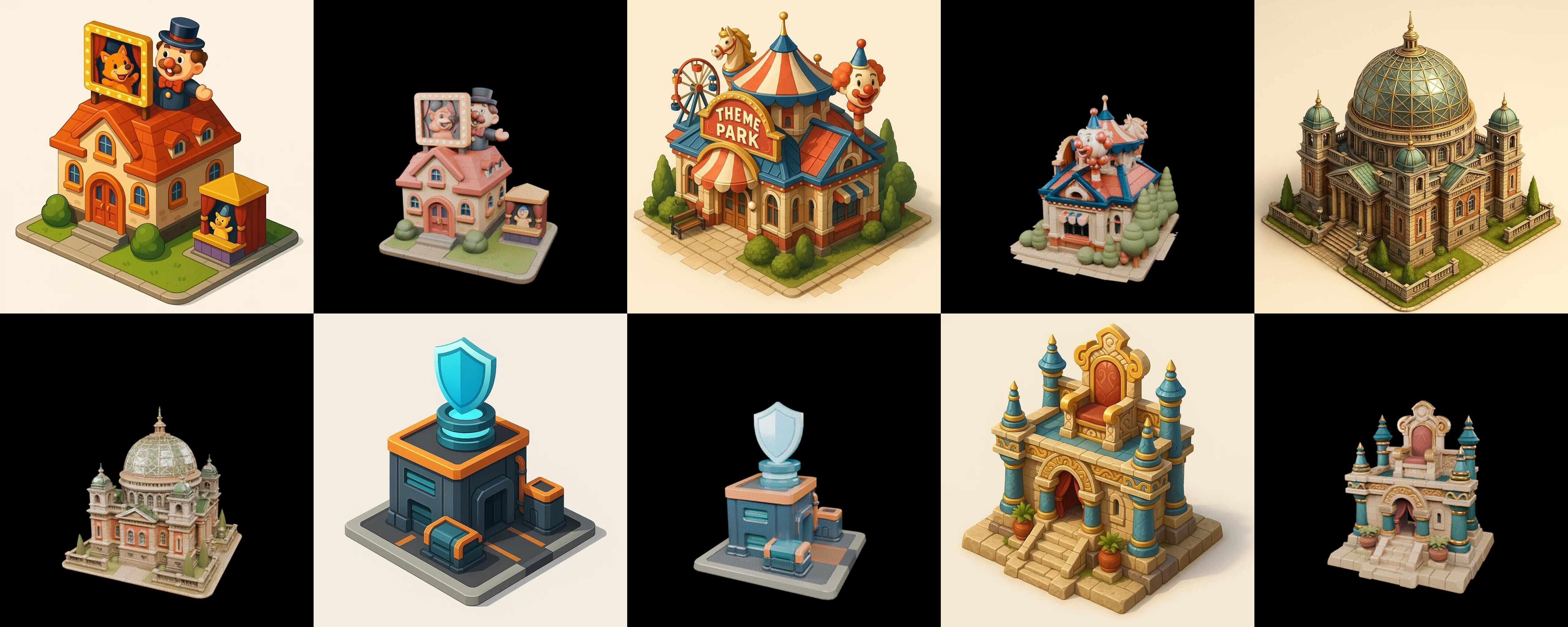 Building Of Empire bundle 17 pack 100 glb Low-poly 3D model_5