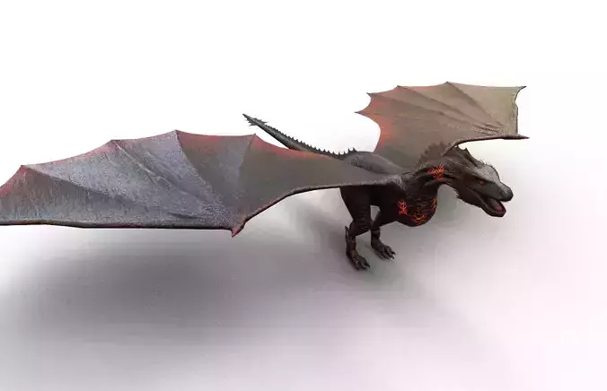 Realistic Rigged Dragon Creature