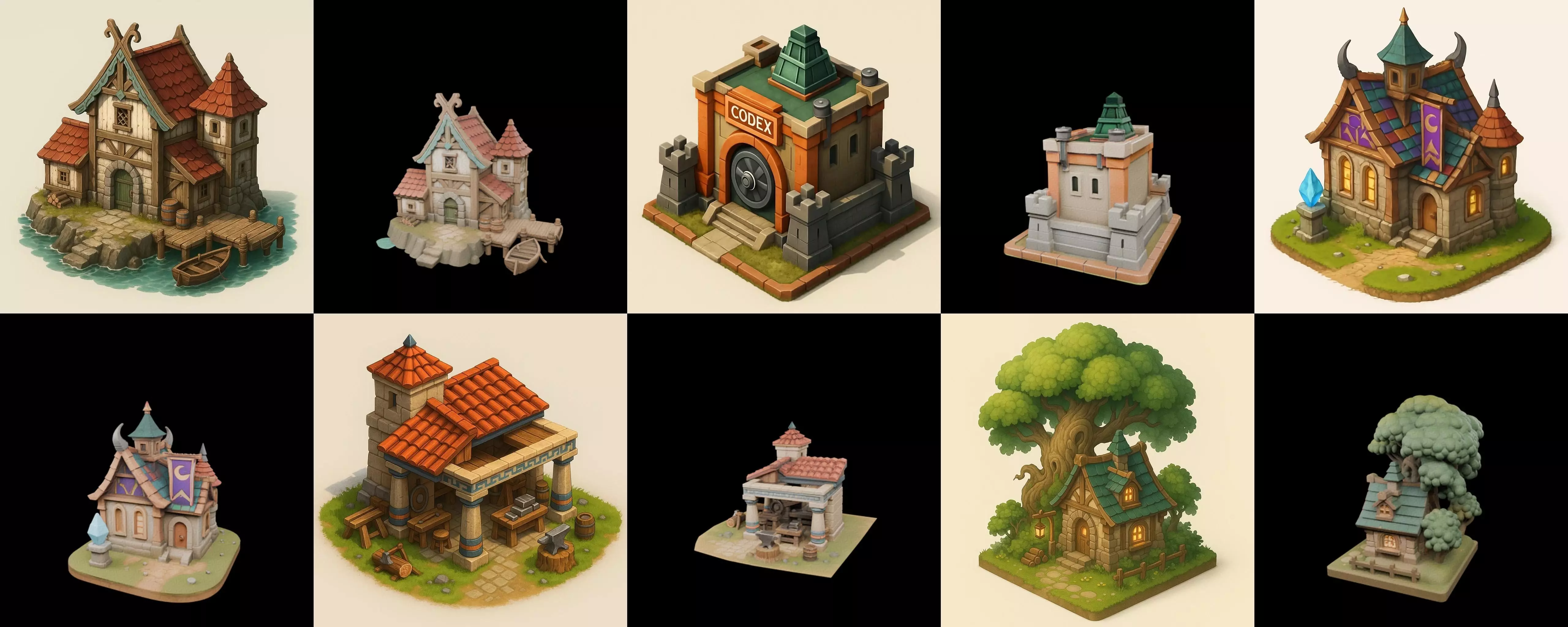 Building Of Empire bundle 16 pack 100 glb Low-poly 3D model_0