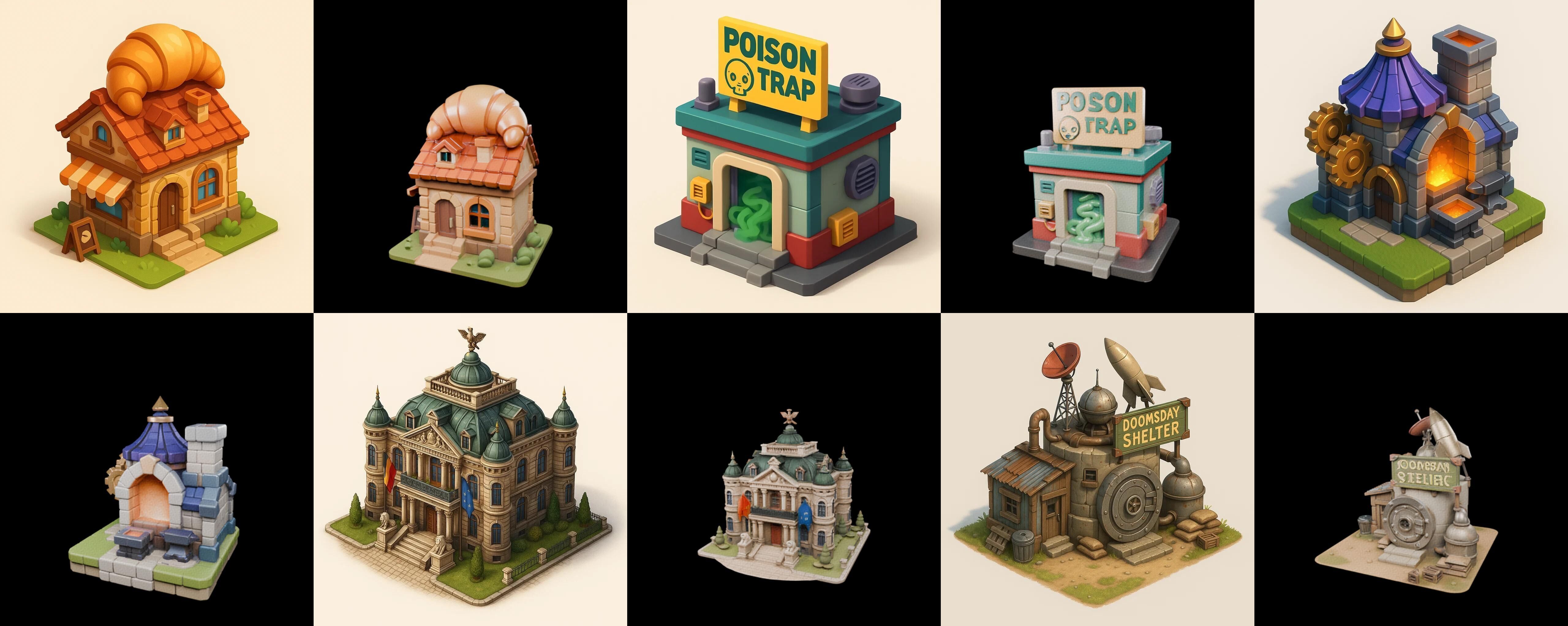 Building Of Empire bundle 16 pack 100 glb Low-poly 3D model_12