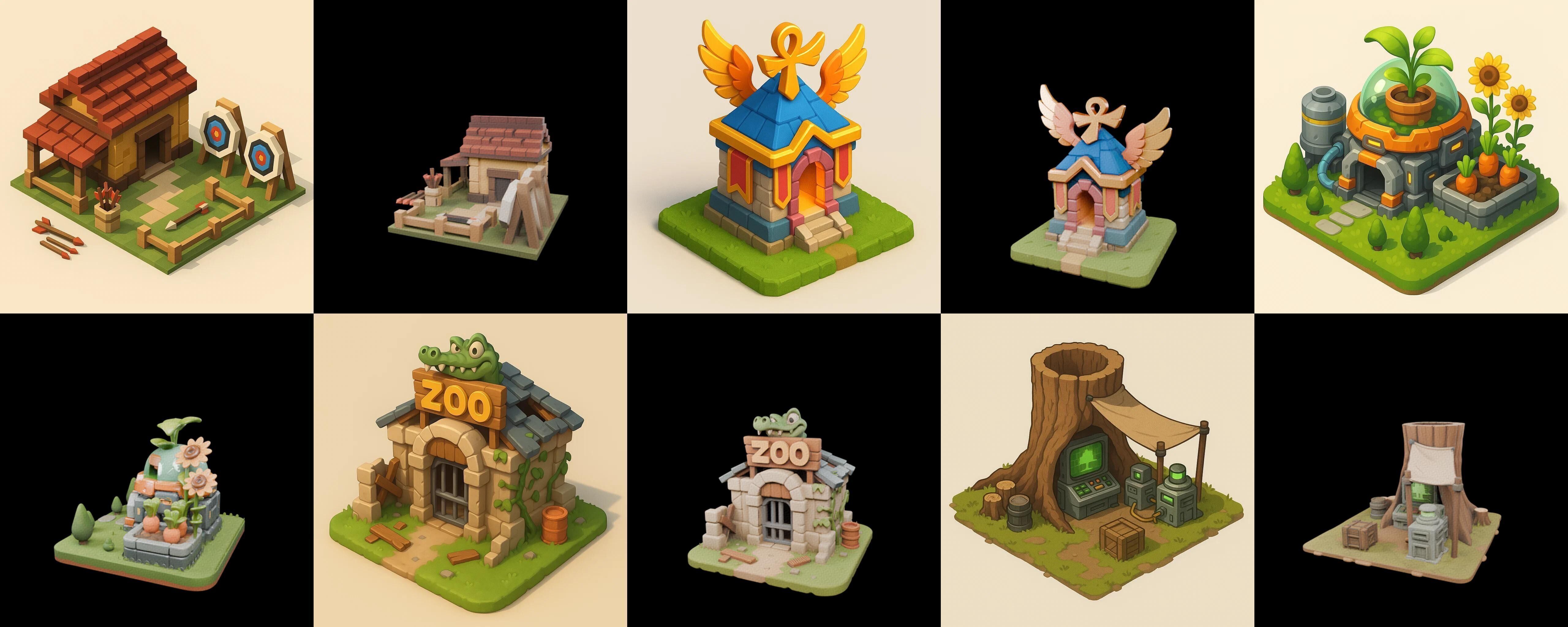 Building Of Empire bundle 16 pack 100 glb Low-poly 3D model_14