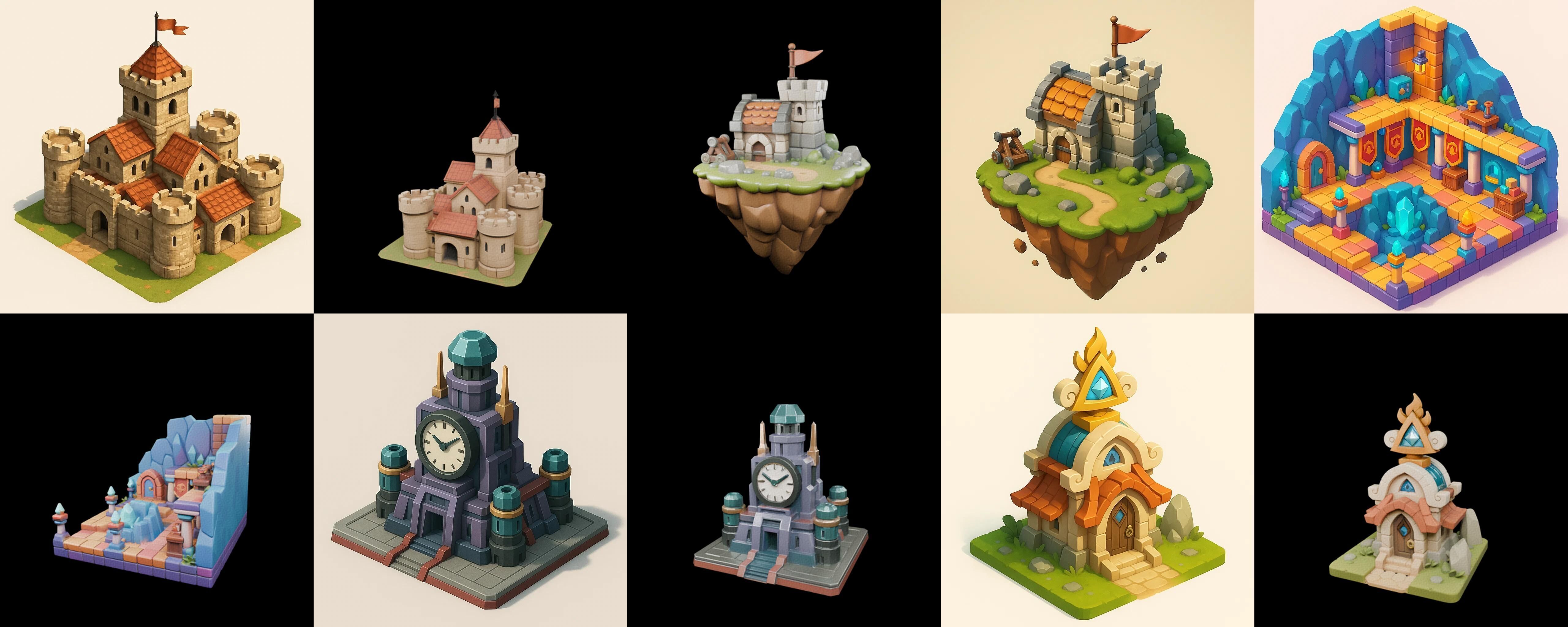 Building Of Empire bundle 16 pack 100 glb Low-poly 3D model_19