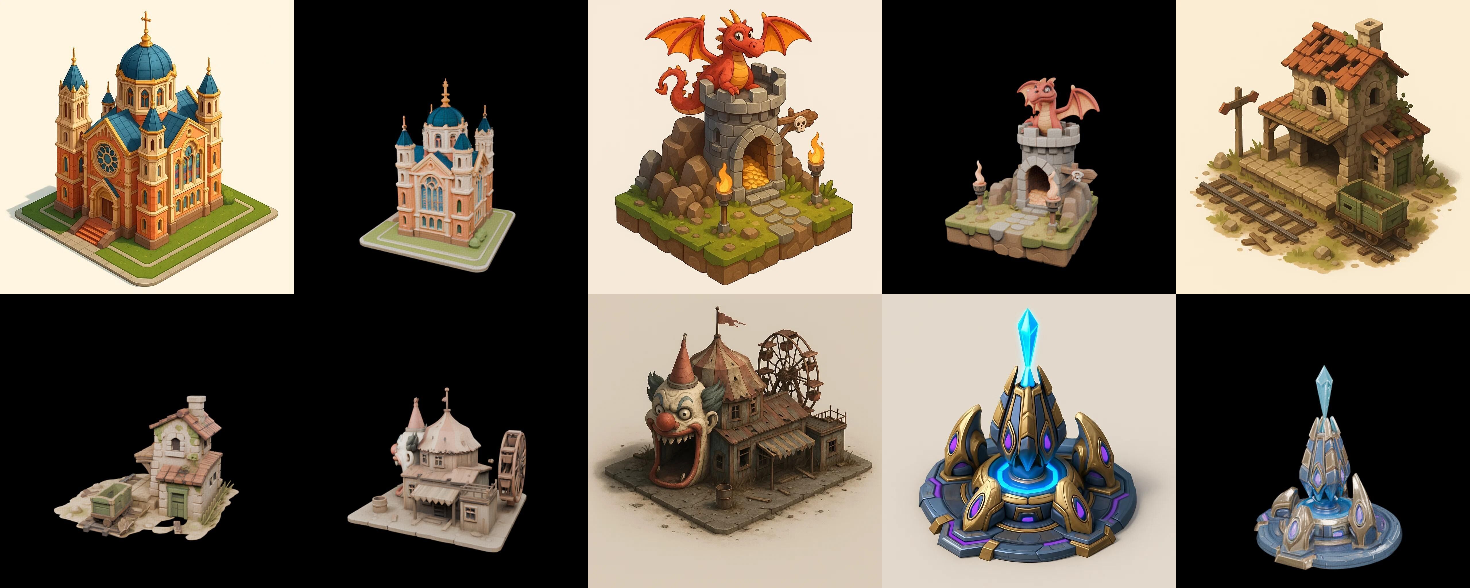 Building Of Empire bundle 16 pack 100 glb Low-poly 3D model_4