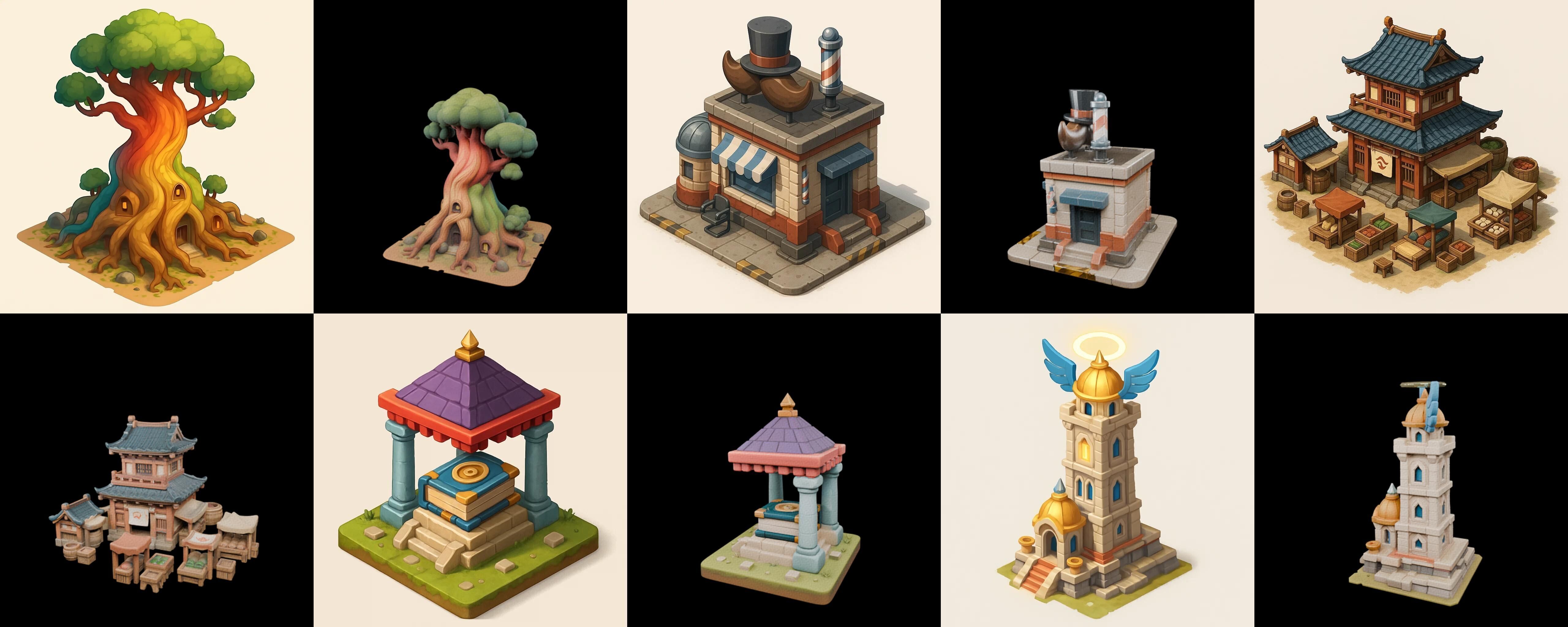 Building Of Empire bundle 16 pack 100 glb Low-poly 3D model_8