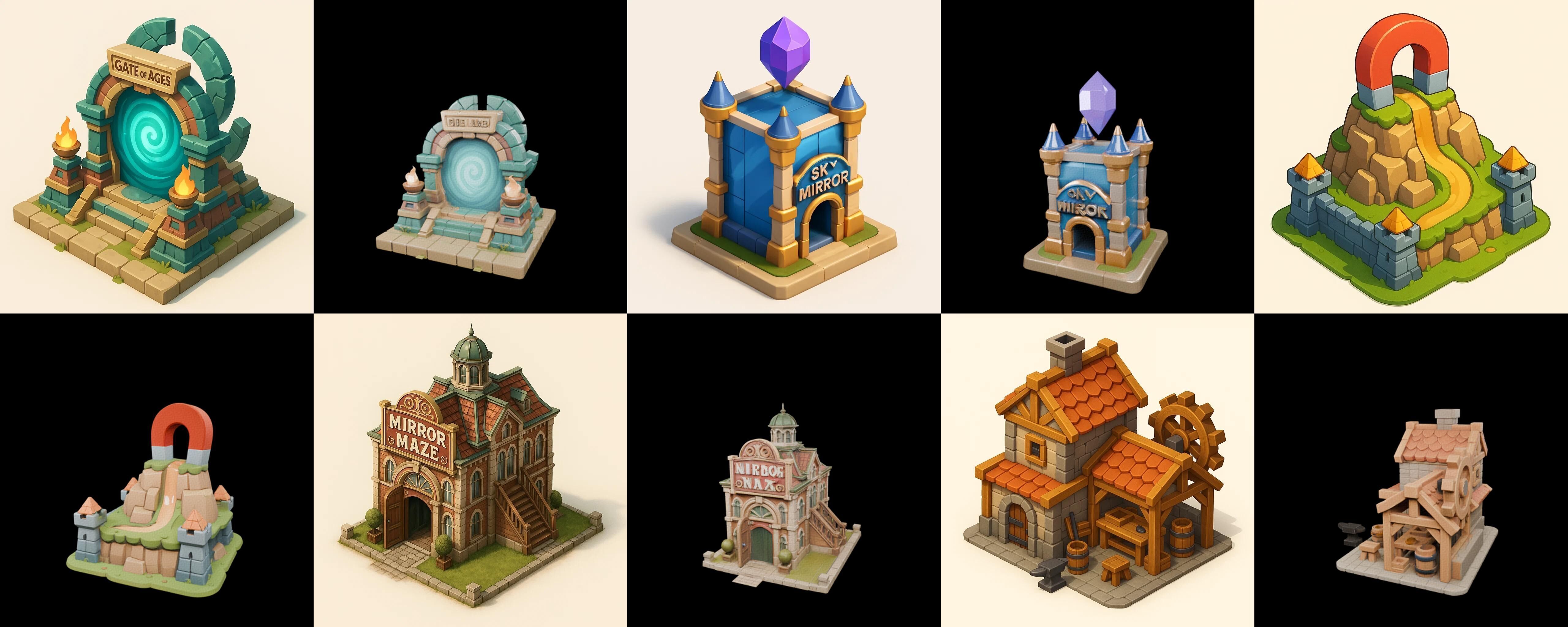 Building Of Empire bundle 16 pack 100 glb Low-poly 3D model_11