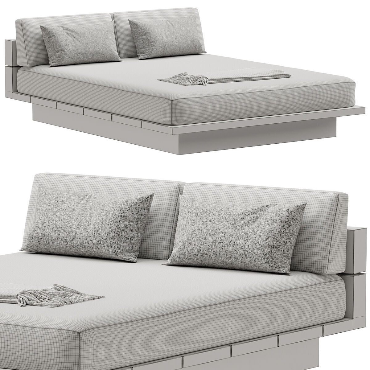 Menorca Teak Double Chaise 3D model_18