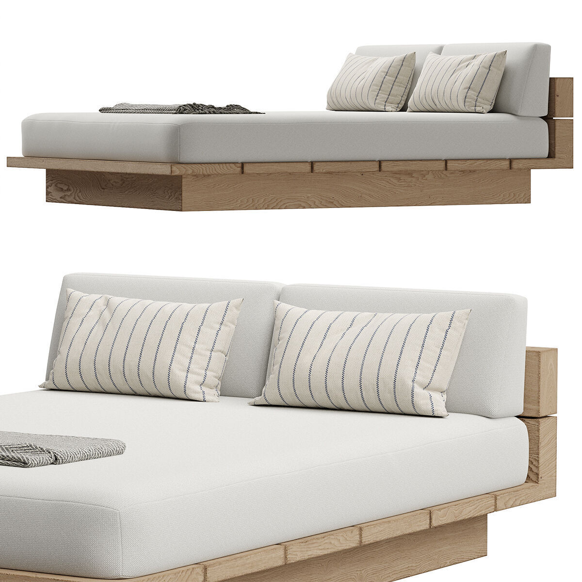 Menorca Teak Double Chaise 3D model_17