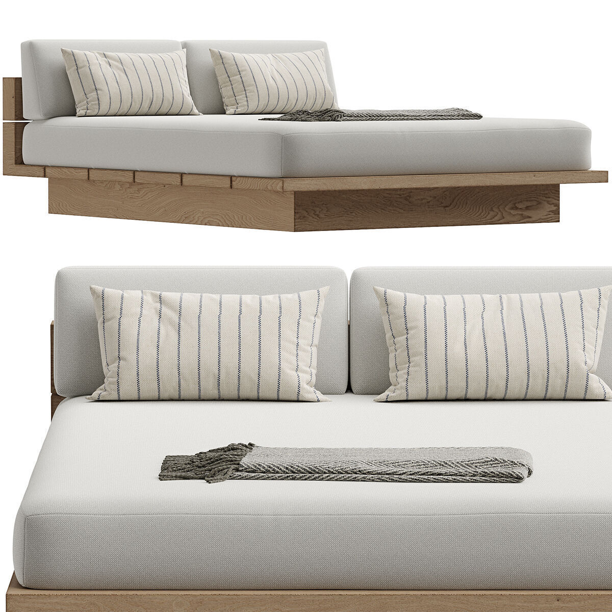 Menorca Teak Double Chaise 3D model_16