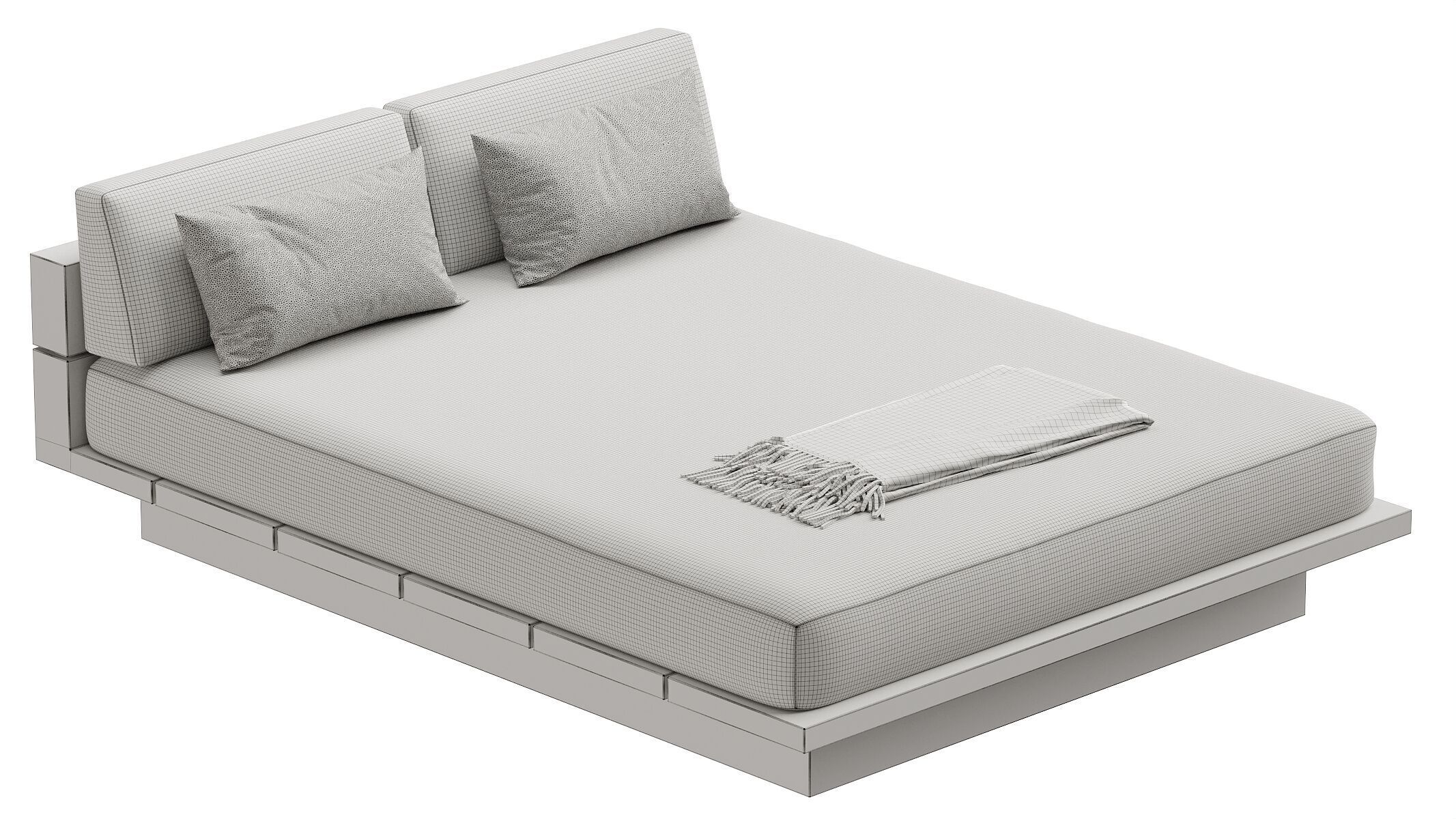 Menorca Teak Double Chaise 3D model_11