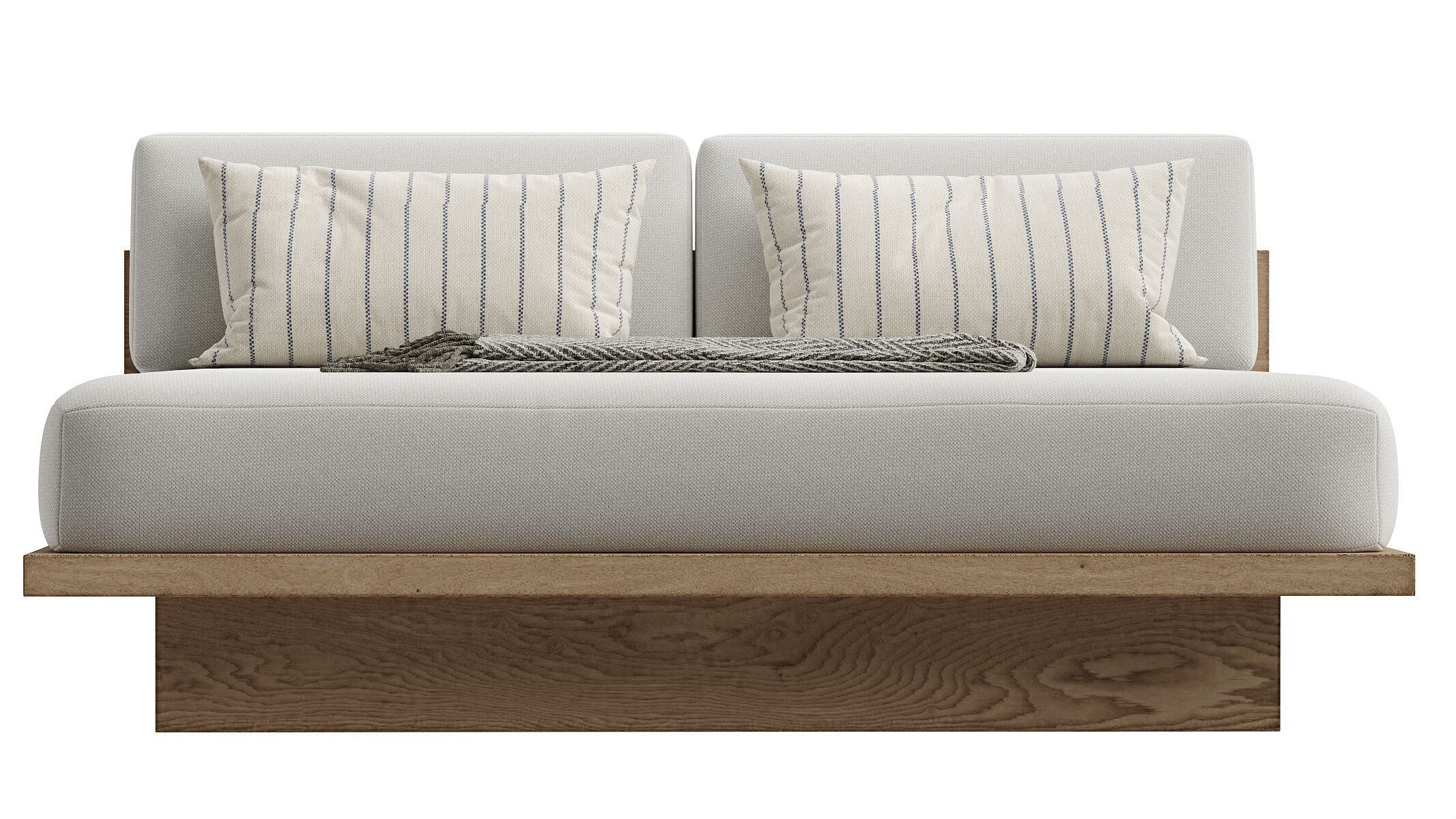 Menorca Teak Double Chaise 3D model_2