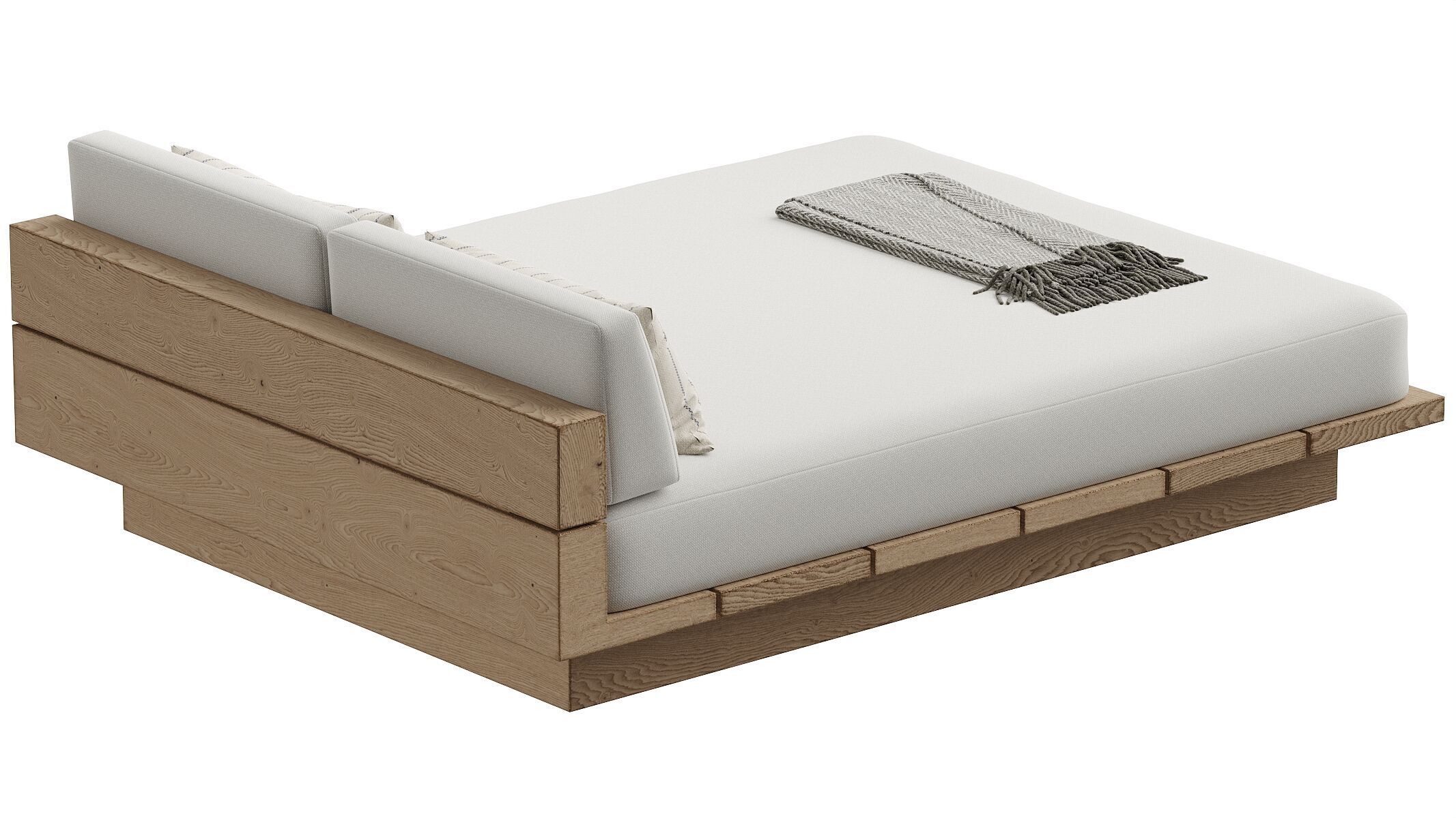 Menorca Teak Double Chaise 3D model_4