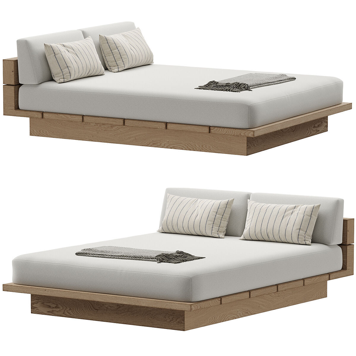 Menorca Teak Double Chaise 3D model_13