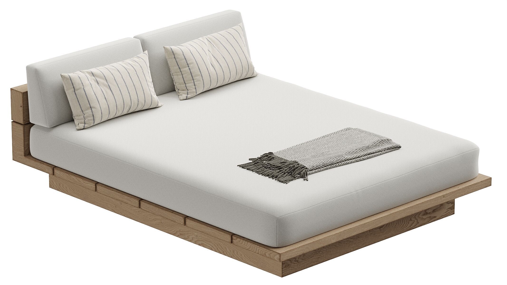 Menorca Teak Double Chaise 3D model_1