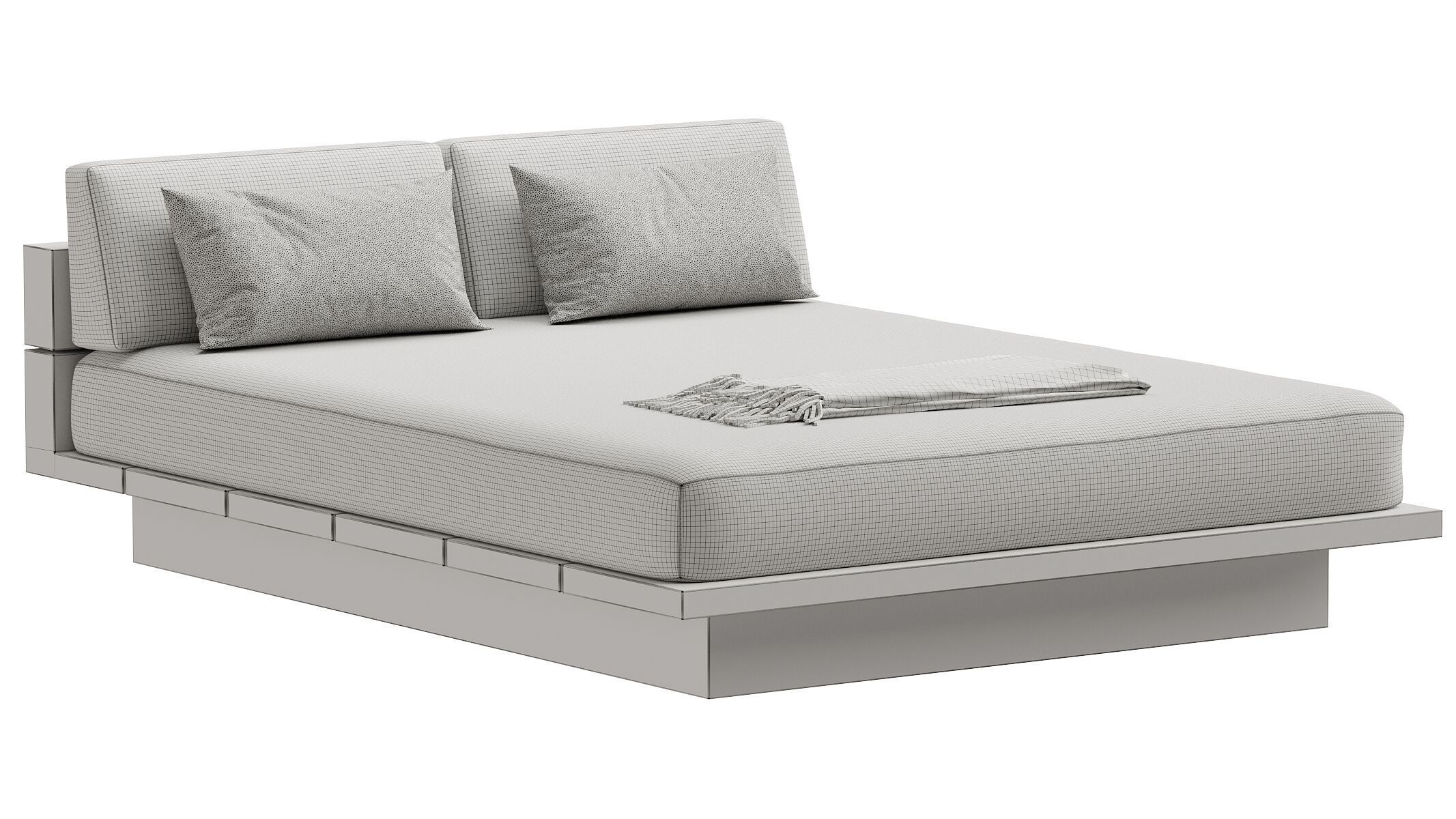 Menorca Teak Double Chaise 3D model_10