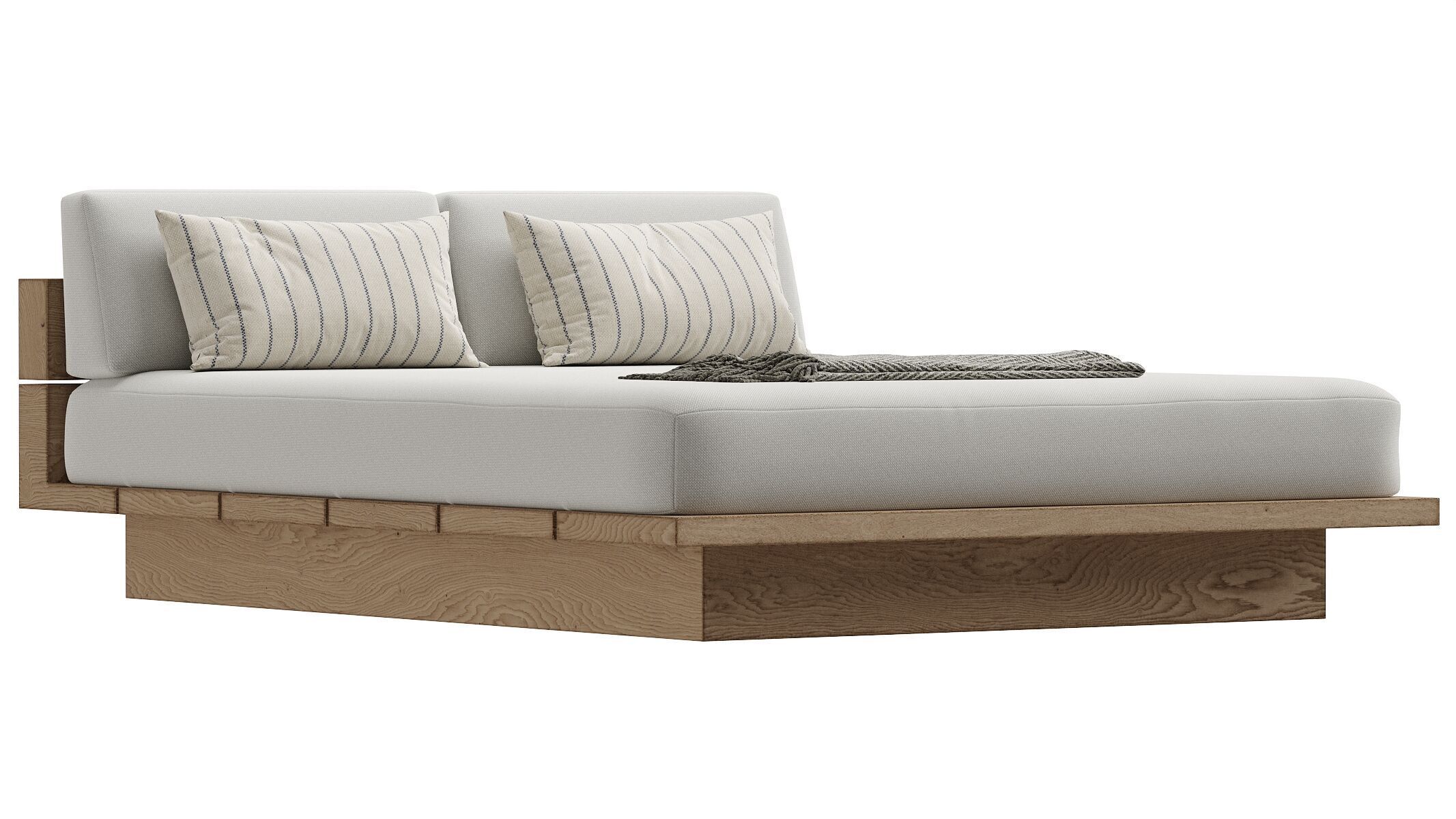Menorca Teak Double Chaise 3D model_7