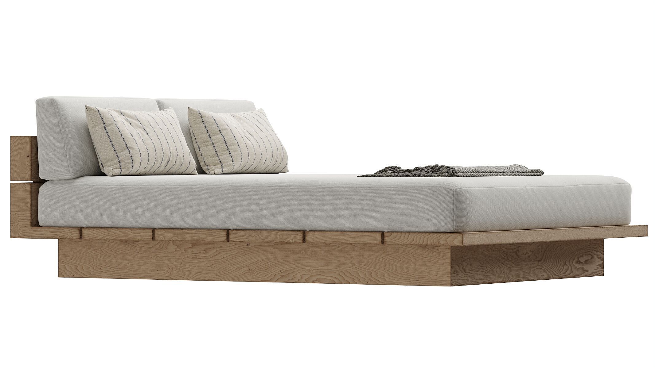 Menorca Teak Double Chaise 3D model_8