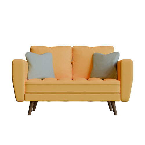 Yellow Two Seater Sofa 3D model