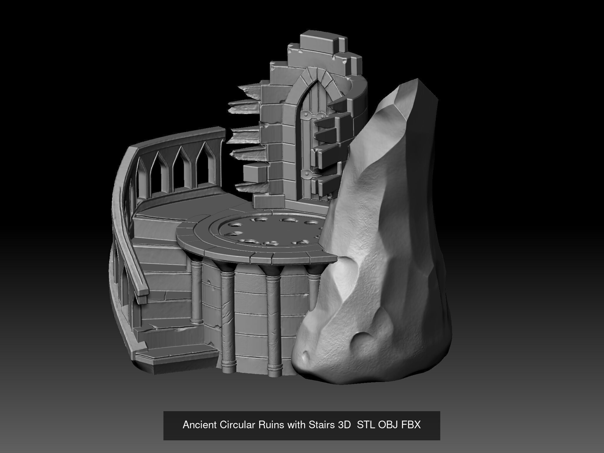 Ancient Ruins Pack STL Props for RPG  Dioramas 3D Model Collection_5