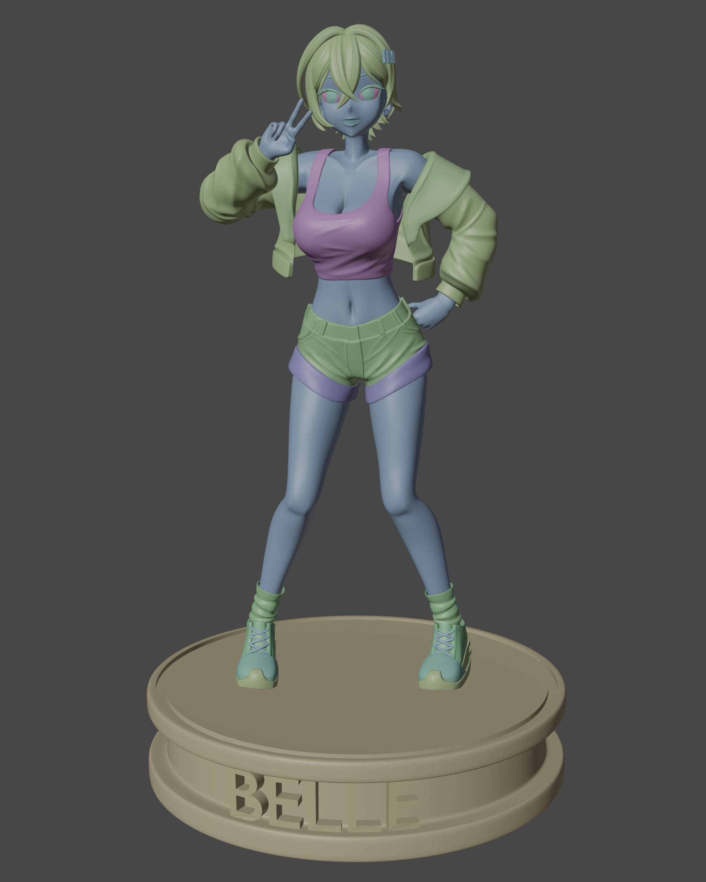 3D character figure Belle Zenless Zone Zero 3D print model_6