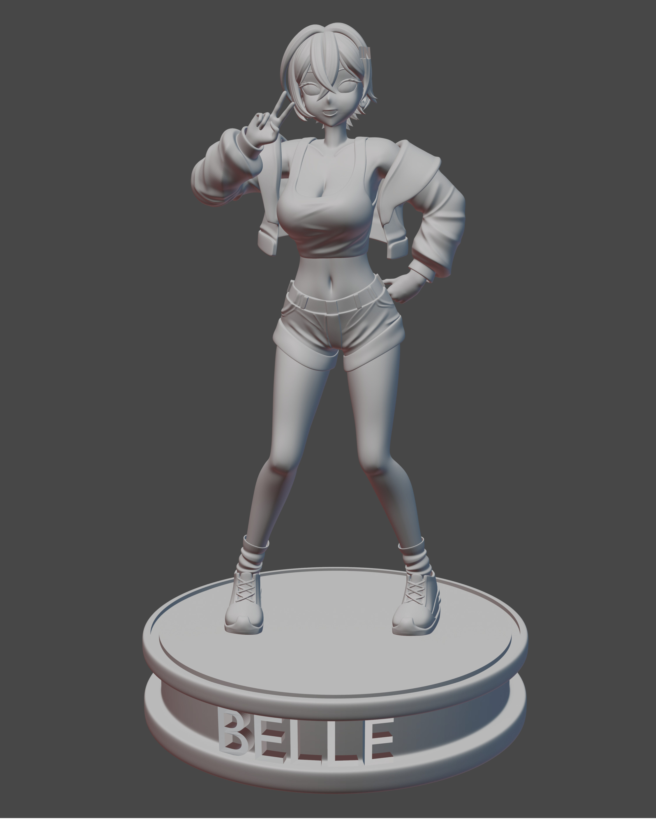 3D character figure Belle Zenless Zone Zero 3D print model_4