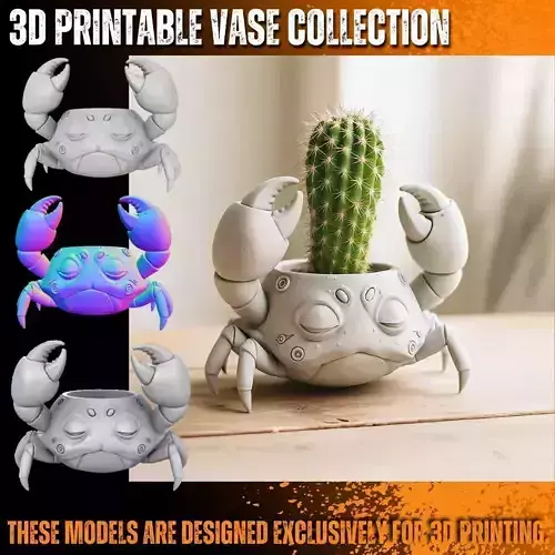 Steampunk Grumpy Crab Planter 3D Printable Organizer 3D print model