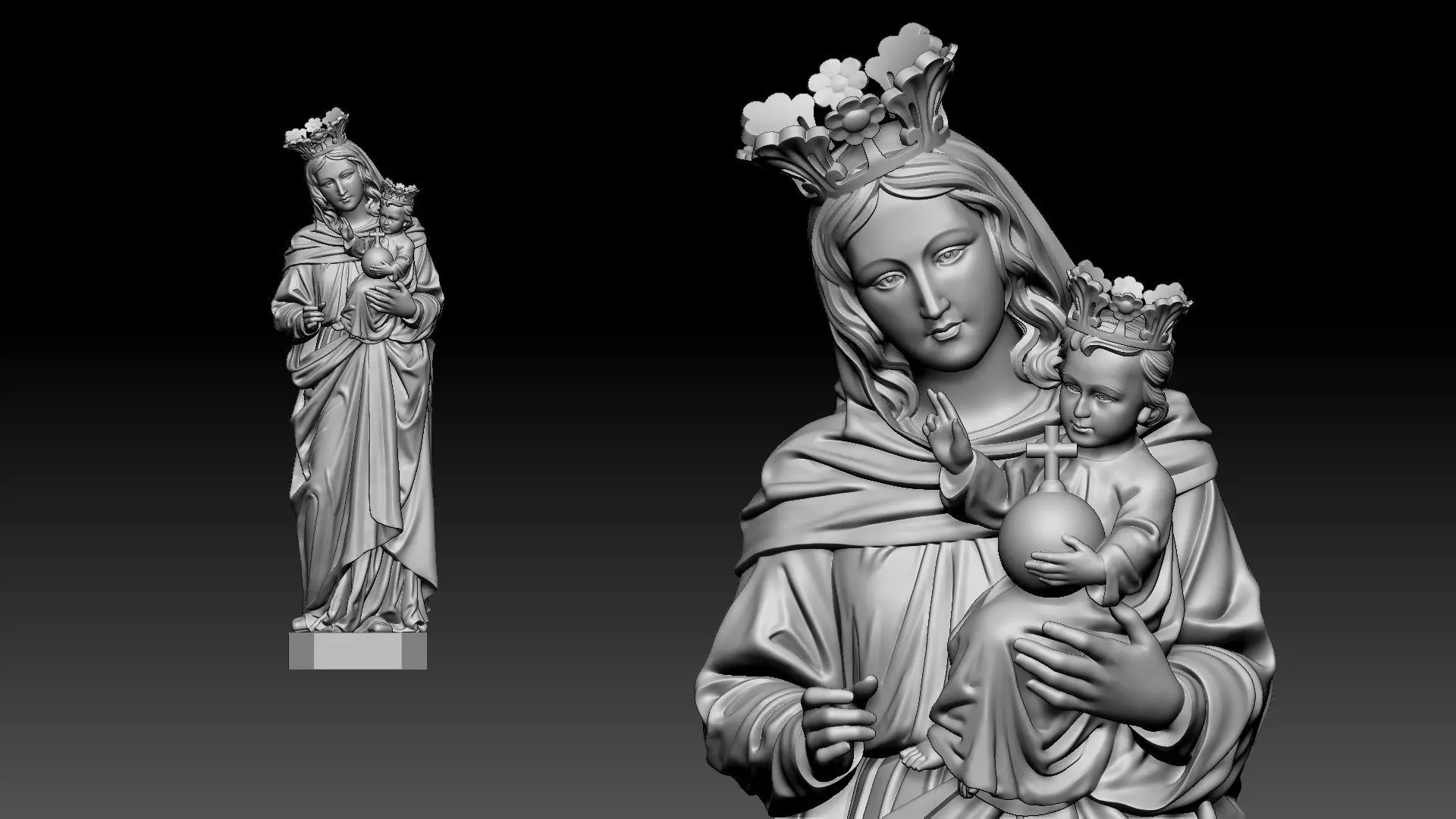 Virgin Mary 3D print model