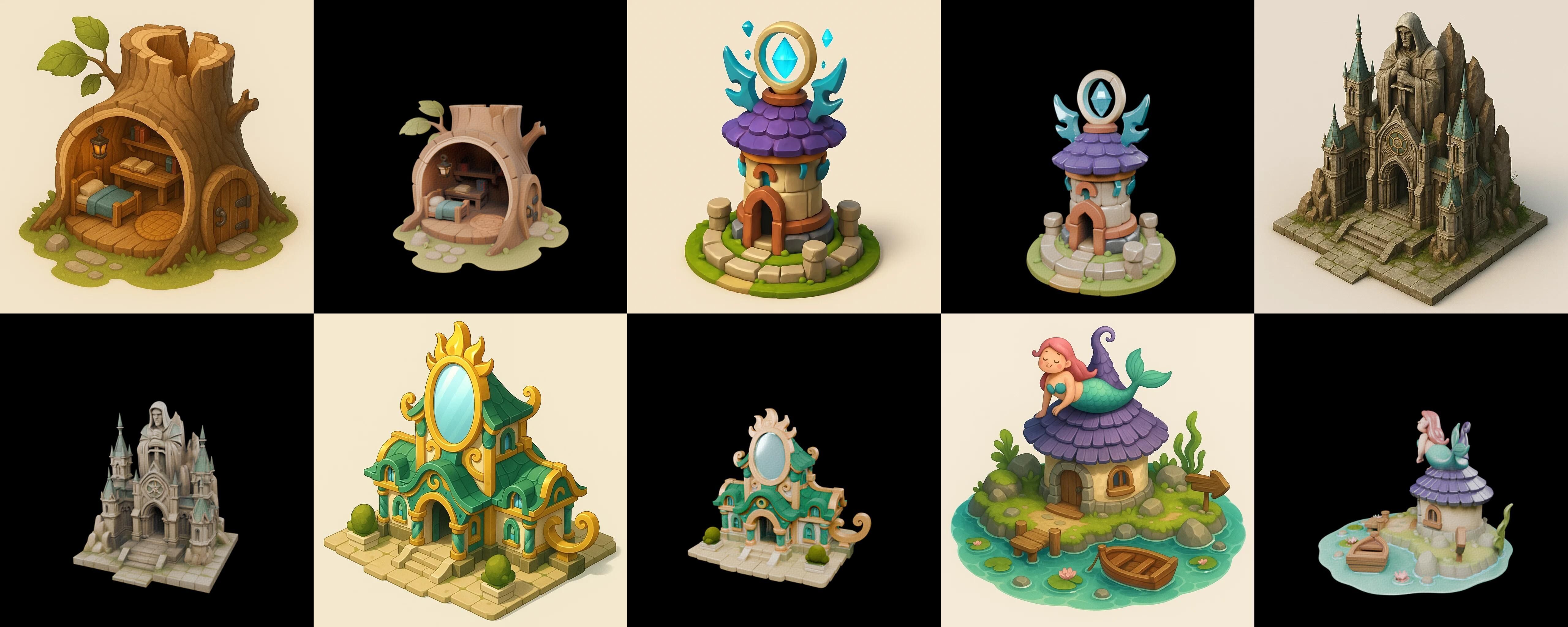 Building Of Empire bundle 12 pack 100 glb Low-poly 3D model_11