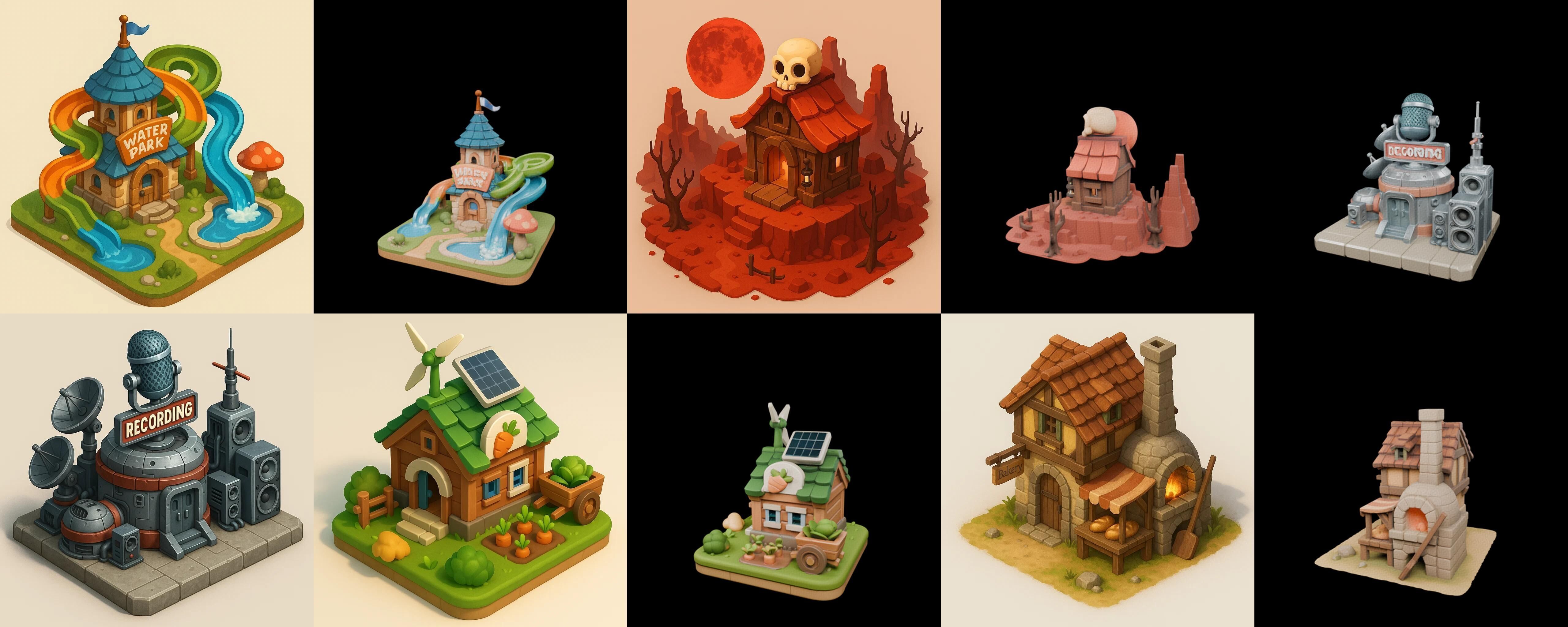 Building Of Empire bundle 12 pack 100 glb Low-poly 3D model_4