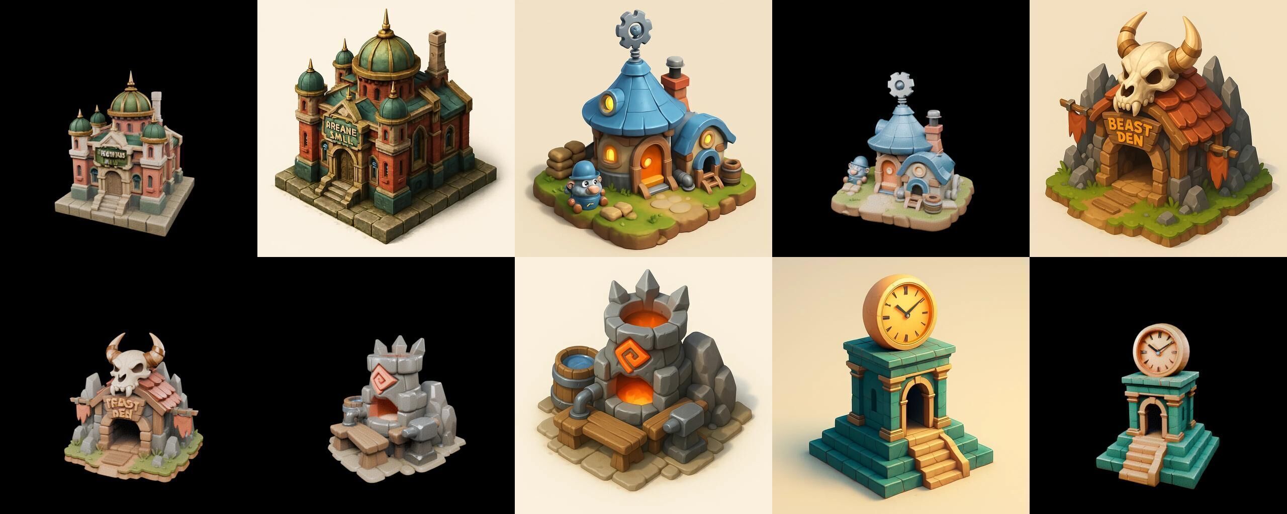 Building Of Empire bundle 12 pack 100 glb Low-poly 3D model_5