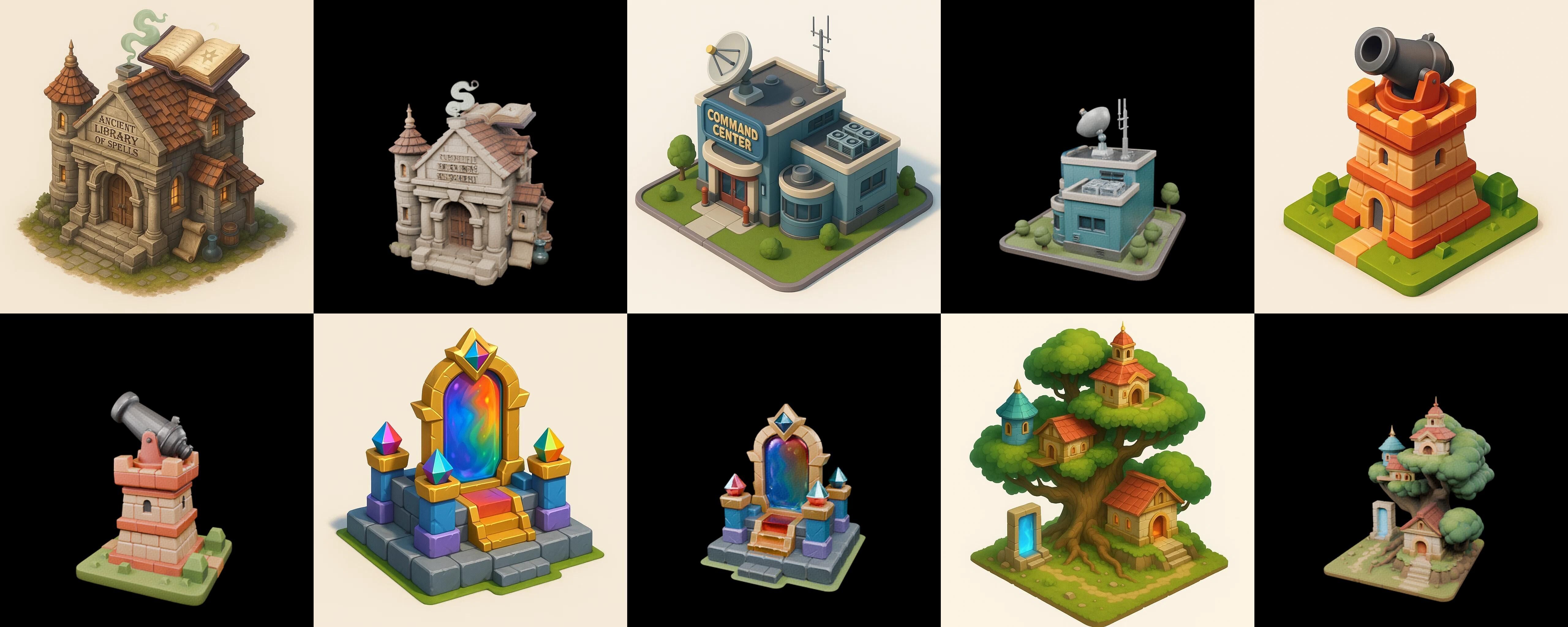 Building Of Empire bundle 12 pack 100 glb Low-poly 3D model_19