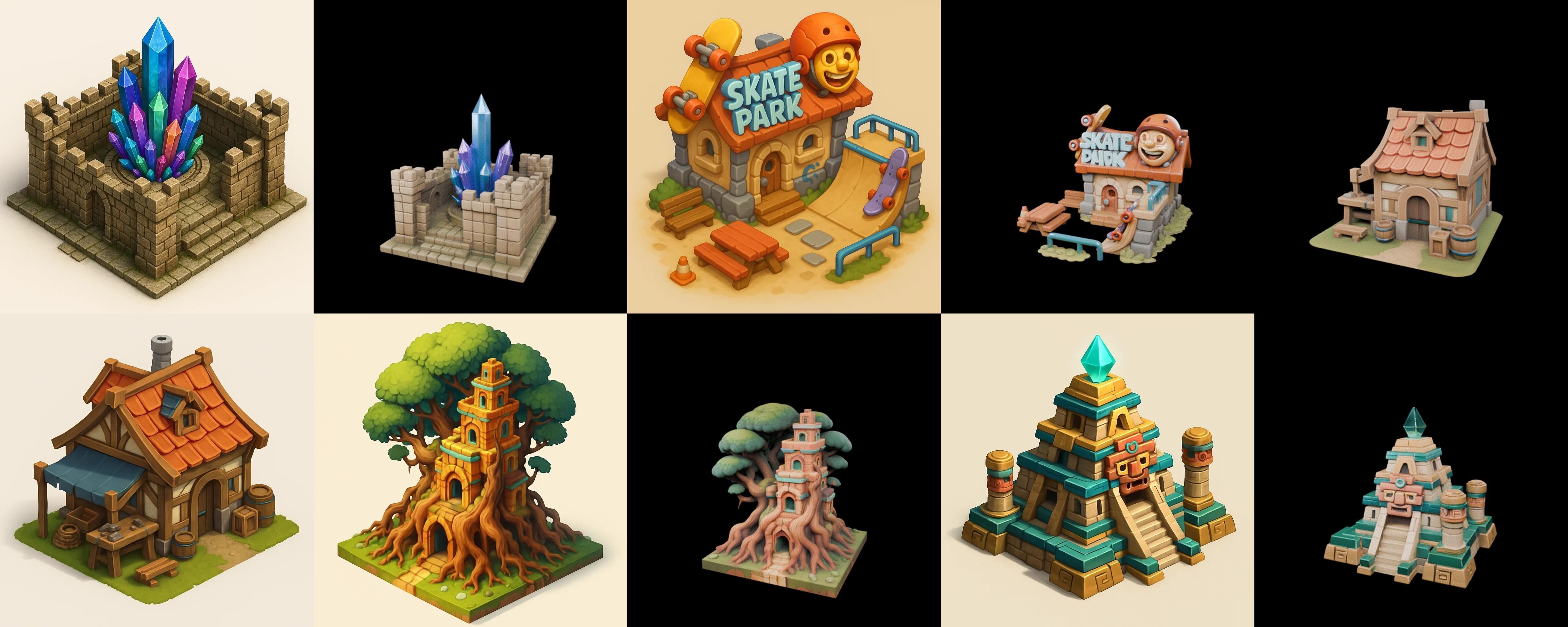 Building Of Empire bundle 11 pack 100 glb Low-poly 3D model_11