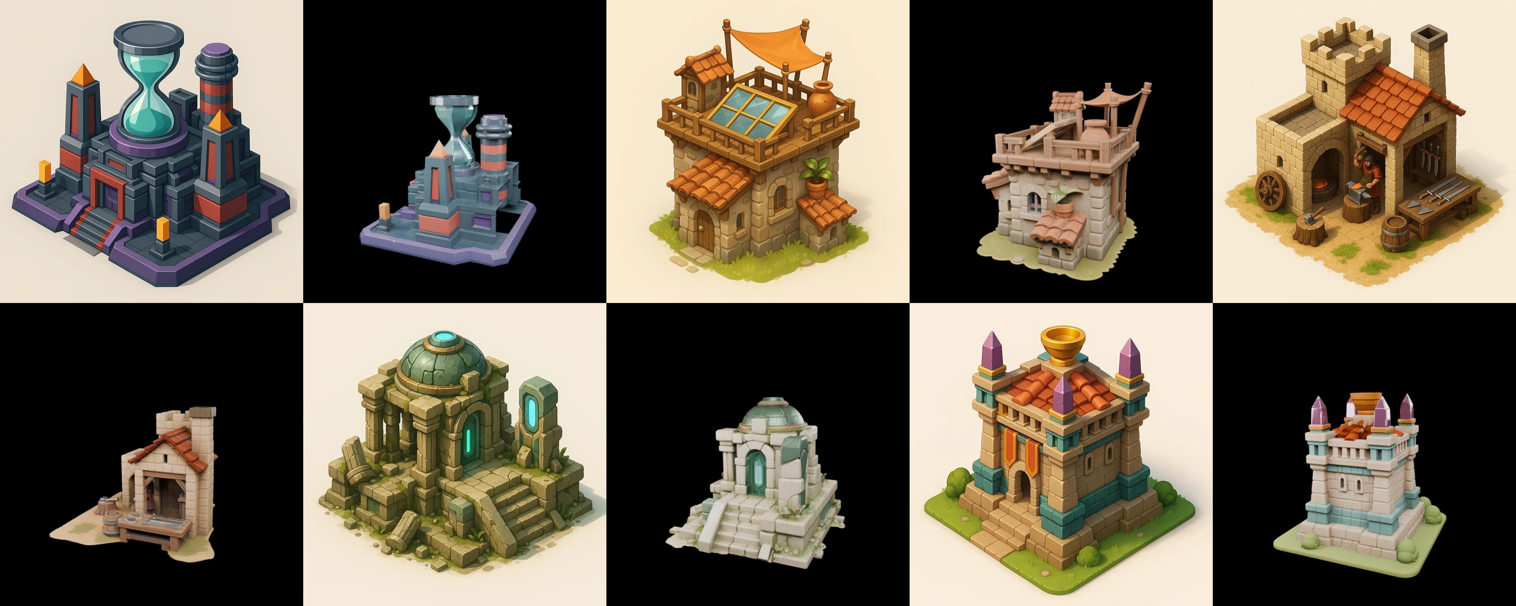 Building Of Empire bundle 11 pack 100 glb Low-poly 3D model_18