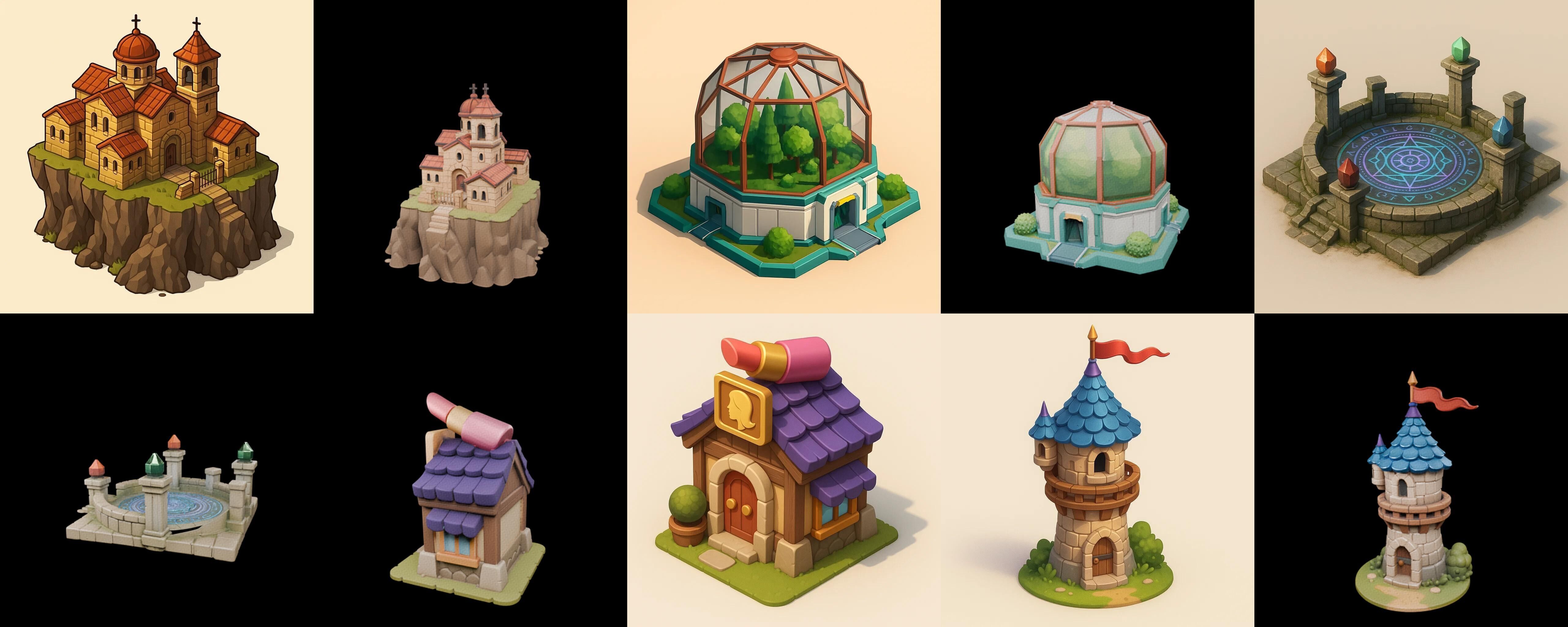 Building Of Empire bundle 11 pack 100 glb Low-poly 3D model_12