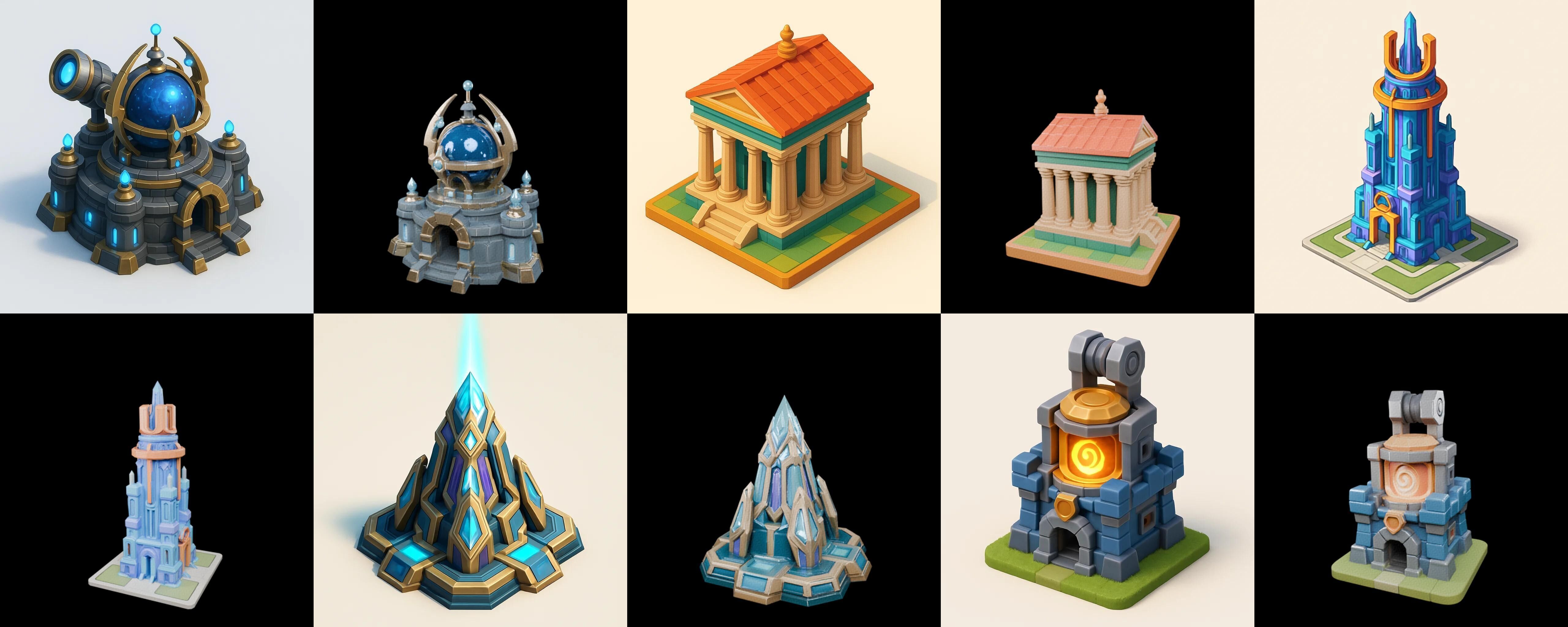 Building Of Empire bundle 11 pack 100 glb Low-poly 3D model_6