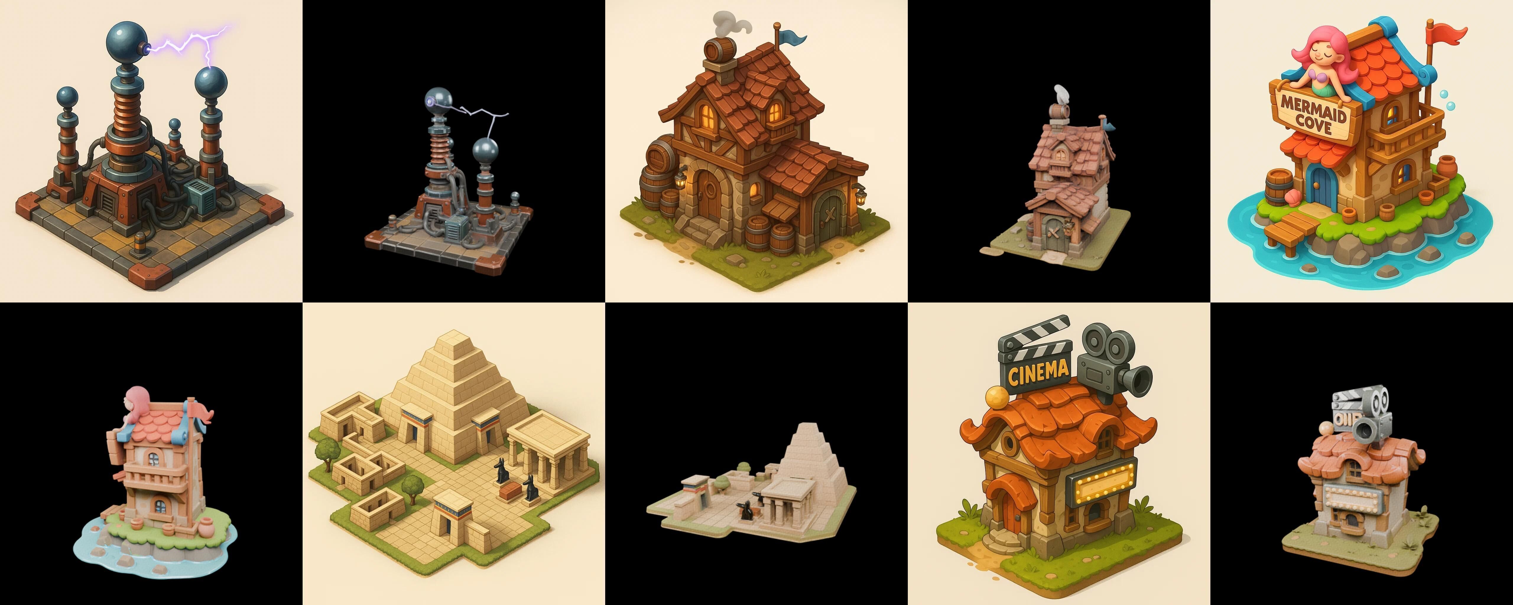 Building Of Empire bundle 11 pack 100 glb Low-poly 3D model_2