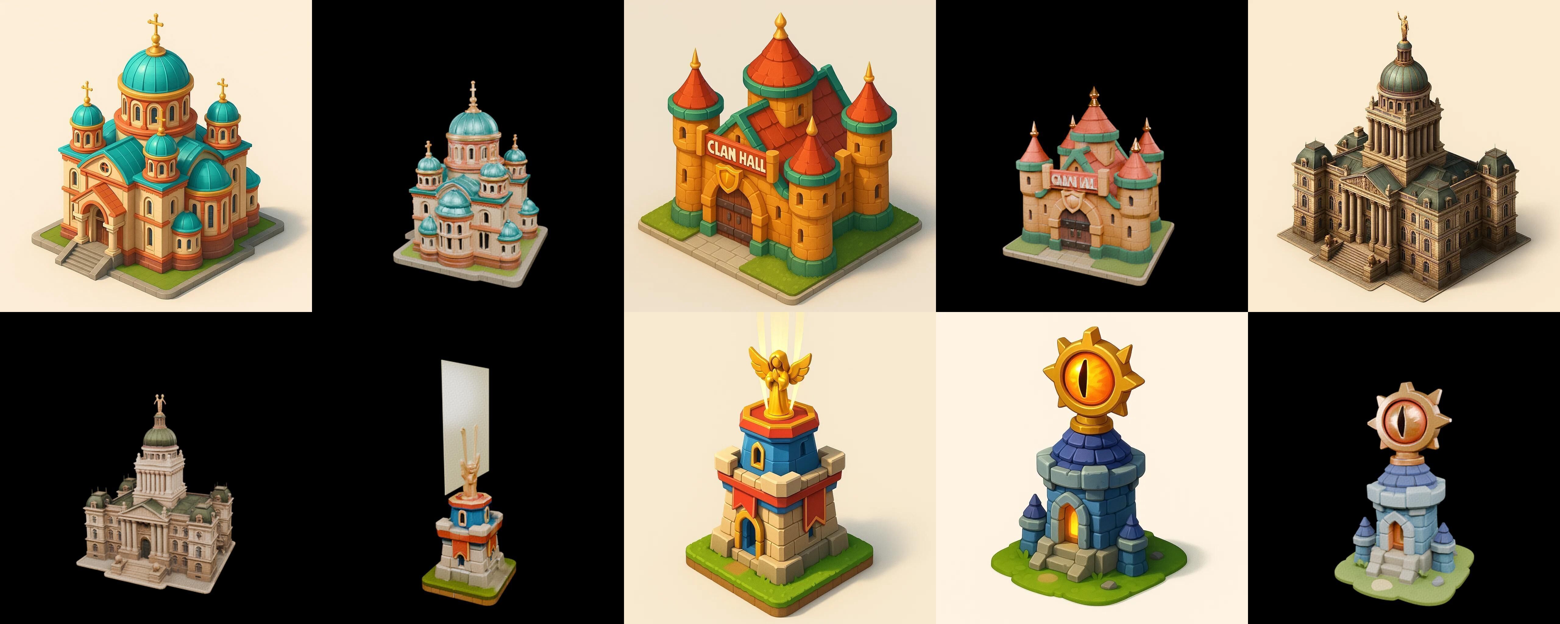 Building Of Empire bundle 11 pack 100 glb Low-poly 3D model_4