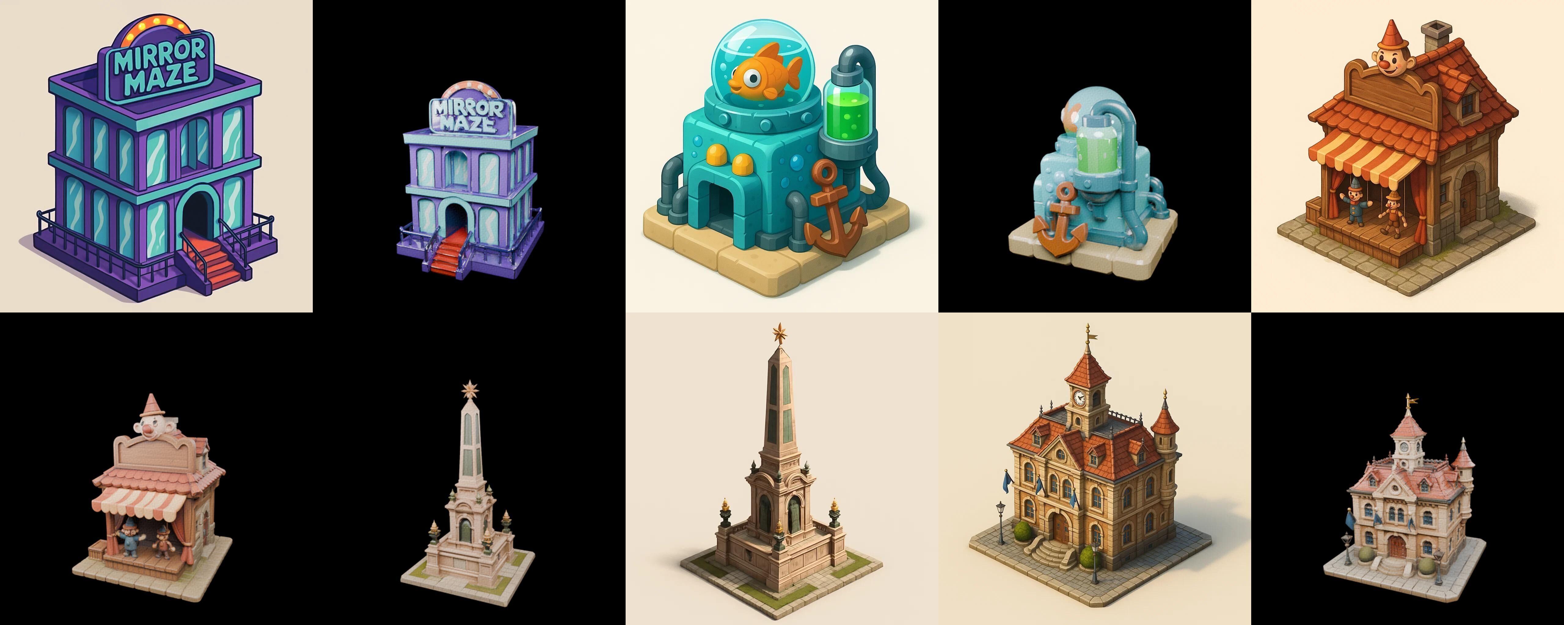 Building Of Empire bundle 11 pack 100 glb Low-poly 3D model_13
